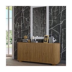 Scandinavian Reeded Wood Sideboard