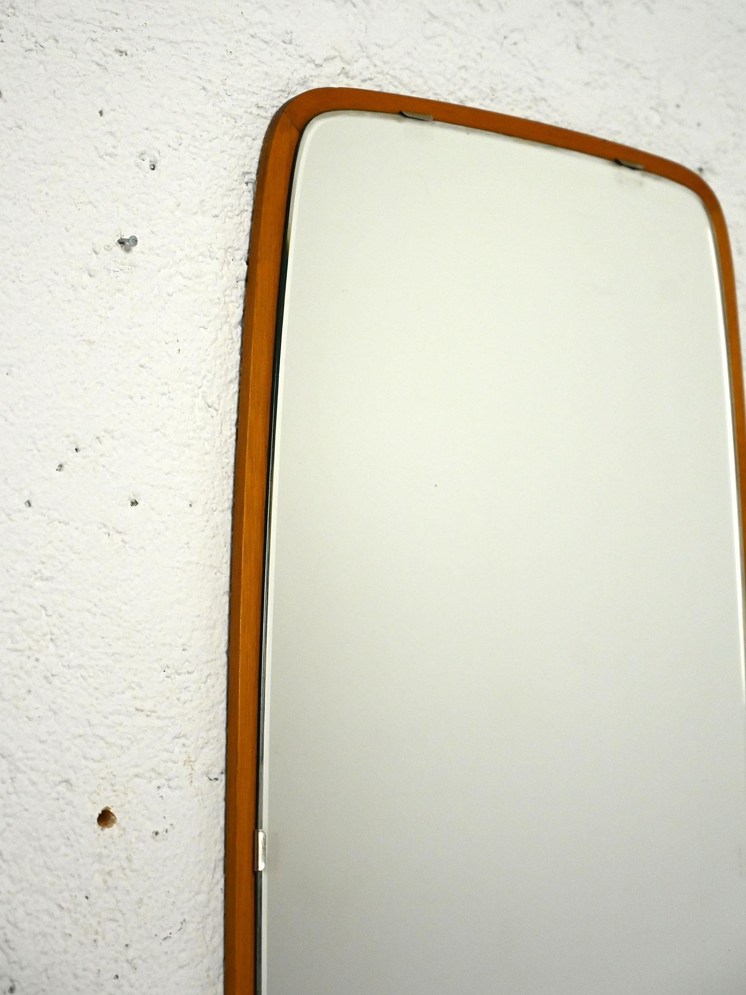 Teak Scandinavian retro mirror For Sale