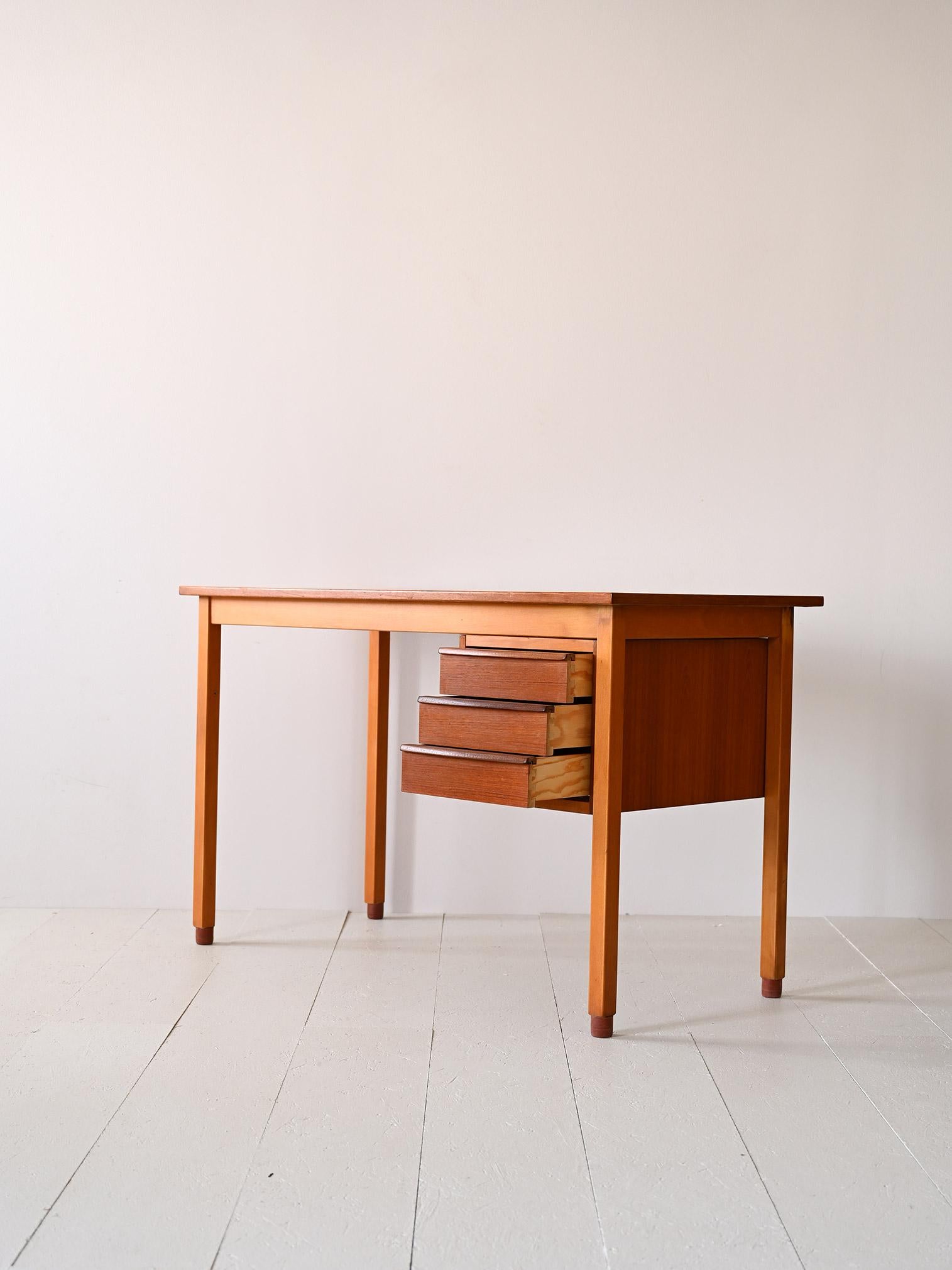 Mid-20th Century Scandinavian retro wooden desk
