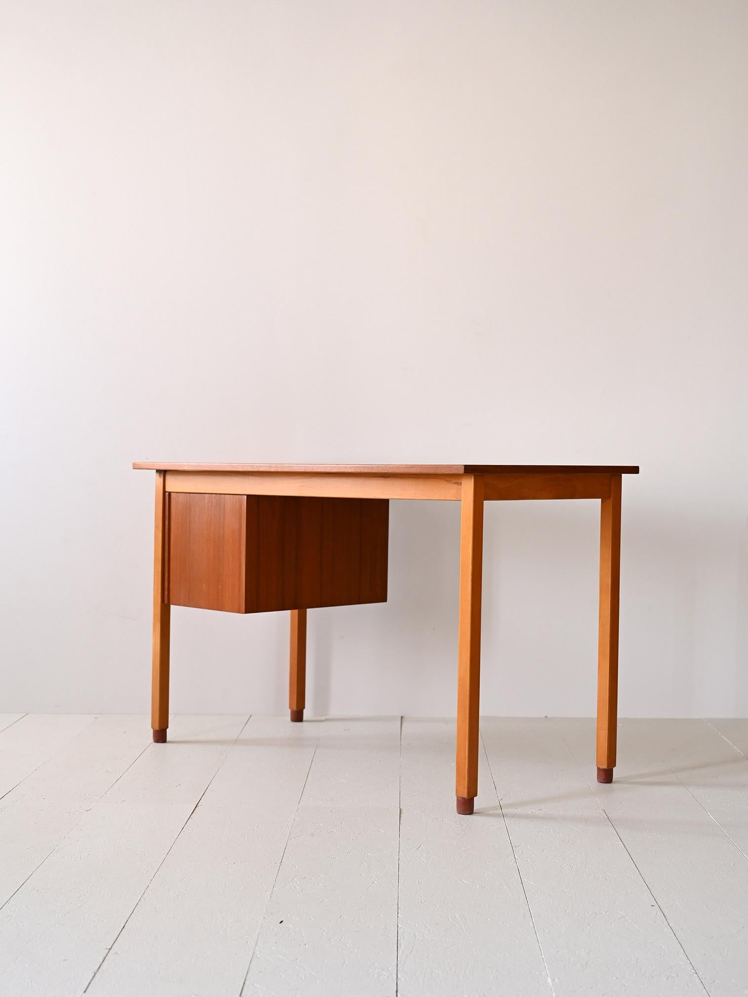 Teak Scandinavian retro wooden desk