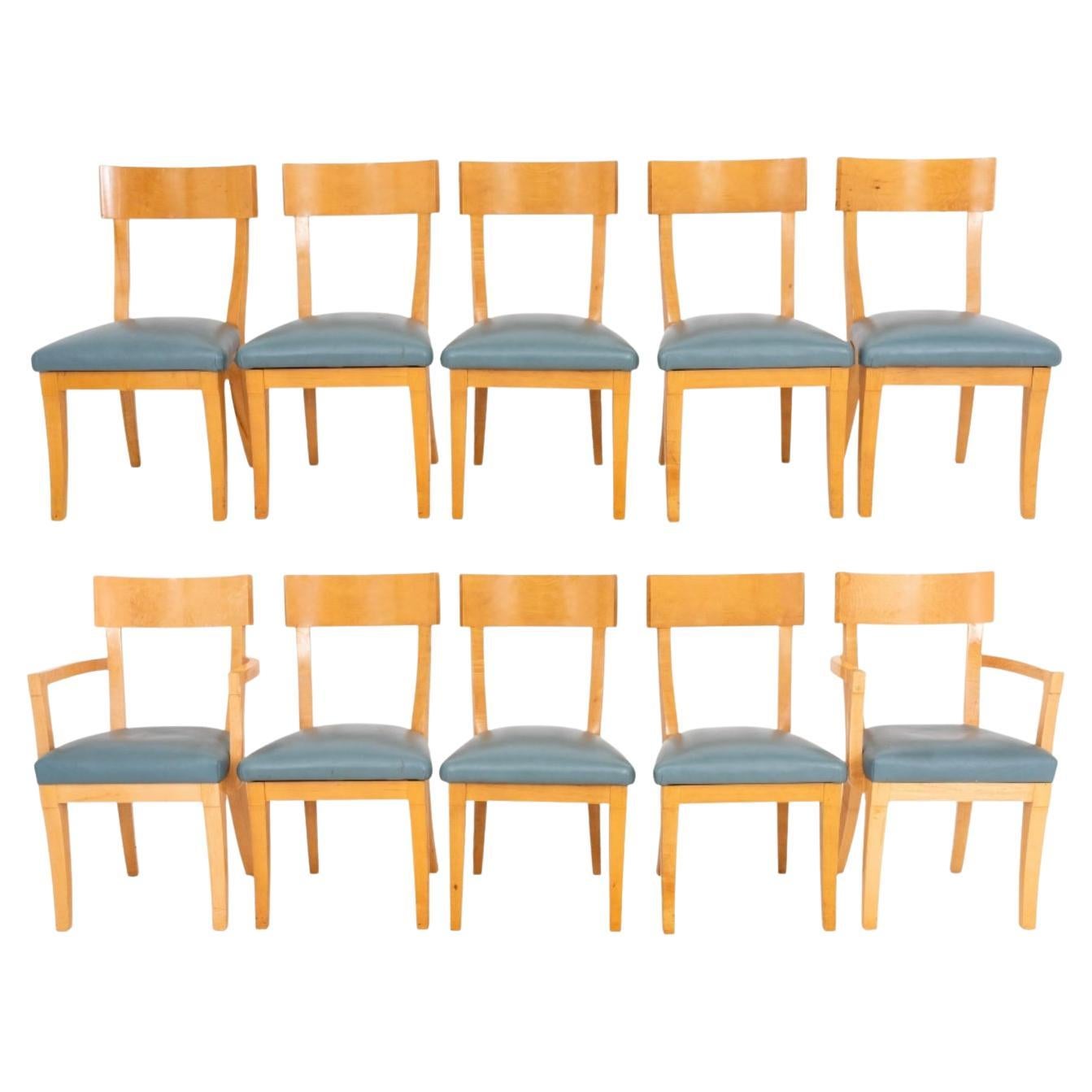 Scandinavian Revival Dining Chairs, Set of 10 For Sale