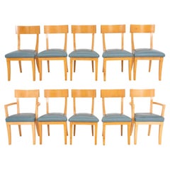 Scandinavian Revival Dining Chairs, Set of 10