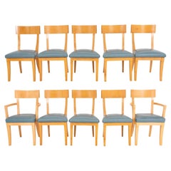 Vintage Scandinavian Revival Dining Chairs, Set of 10