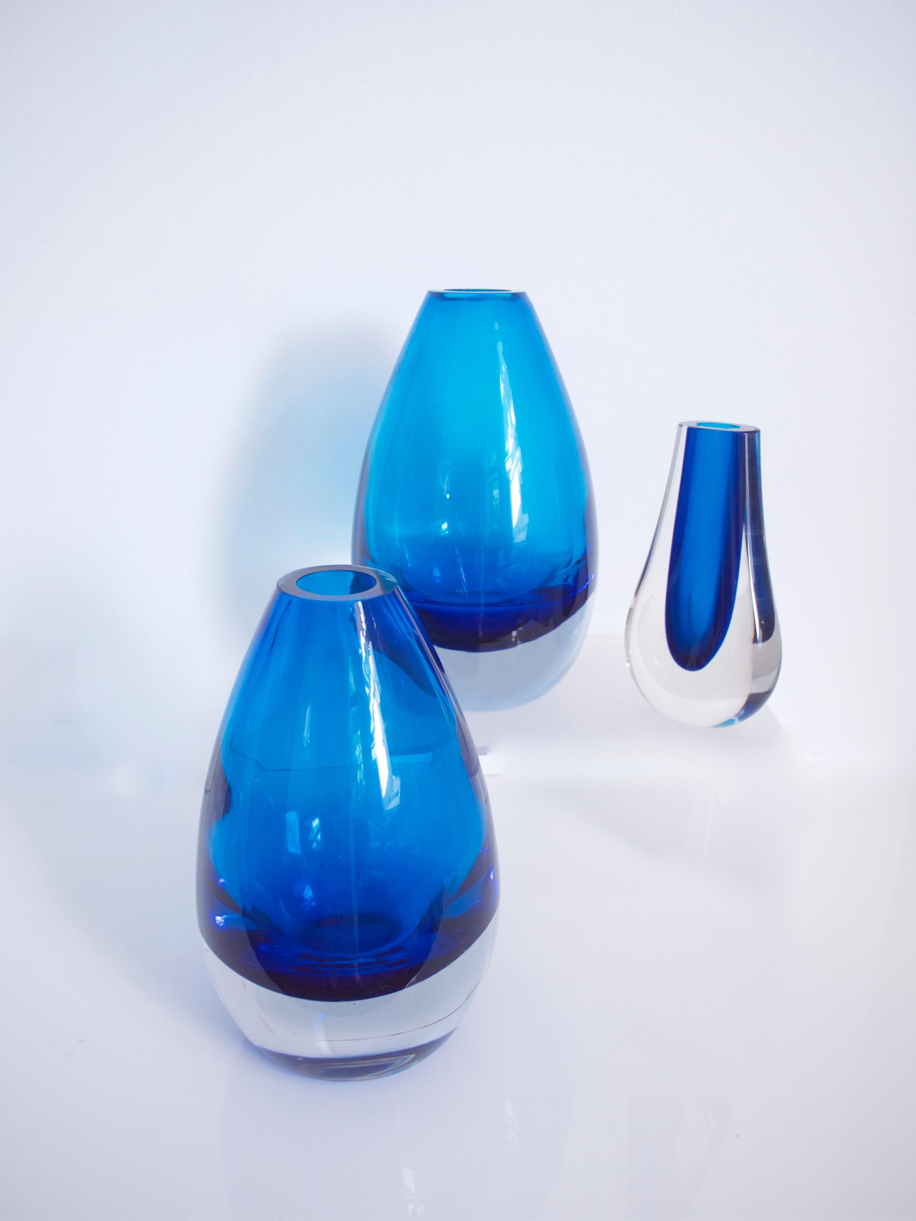 Blown Glass Scandinavian Riihimaki  Vases by Tamara Aladin Geoffrey Baxter Hambone For Sale