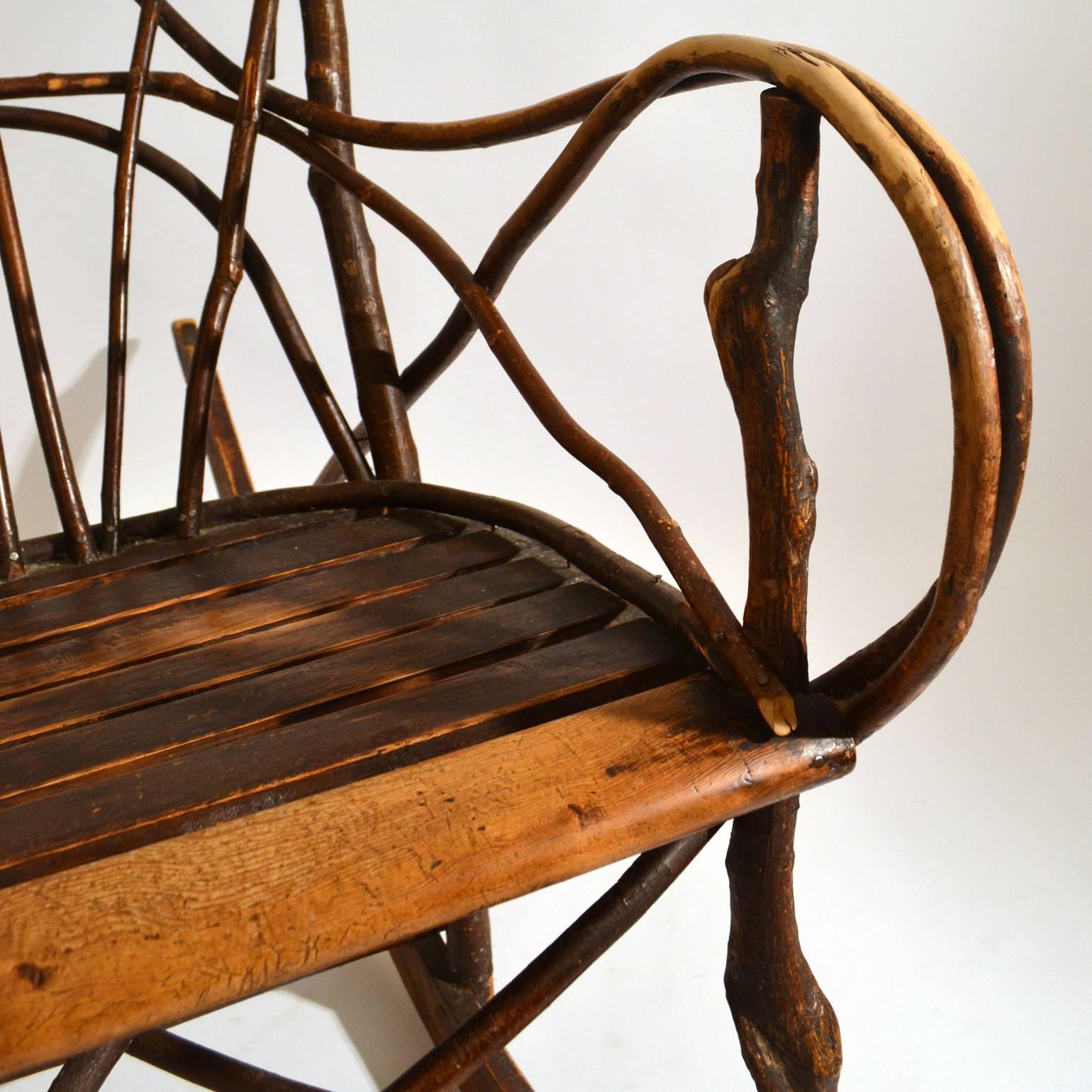 20th Century Scandinavian Rocking Chair Bent Wood Willow, 1900-1920