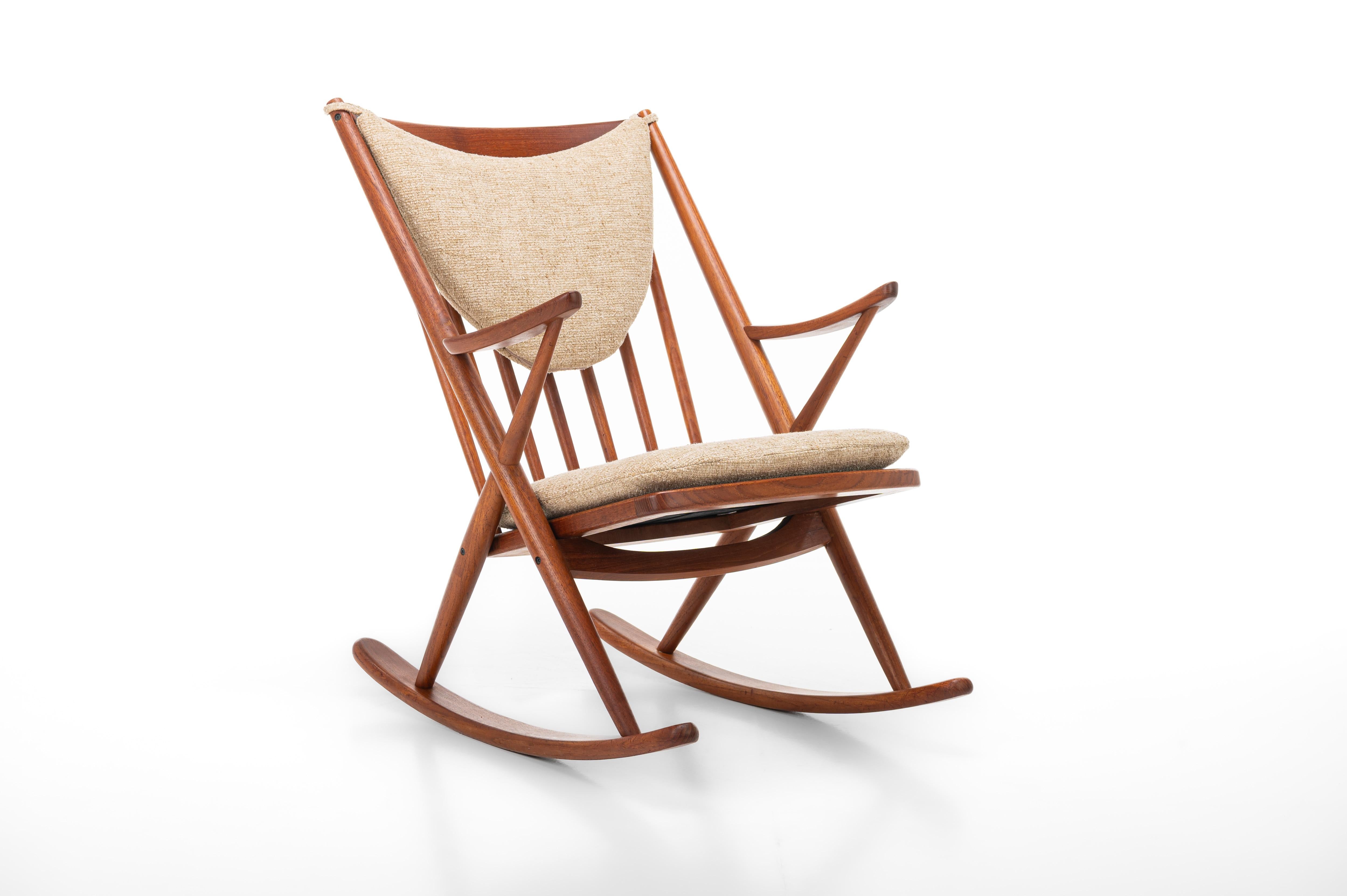XX secolo Sedia a dondolo scandinava di Frank Reenskaug per Bramin, Danimarca, anni '60 in vendita