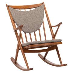 Sedia a dondolo scandinava di Frank Reenskaug per Bramin, Danimarca, anni '60