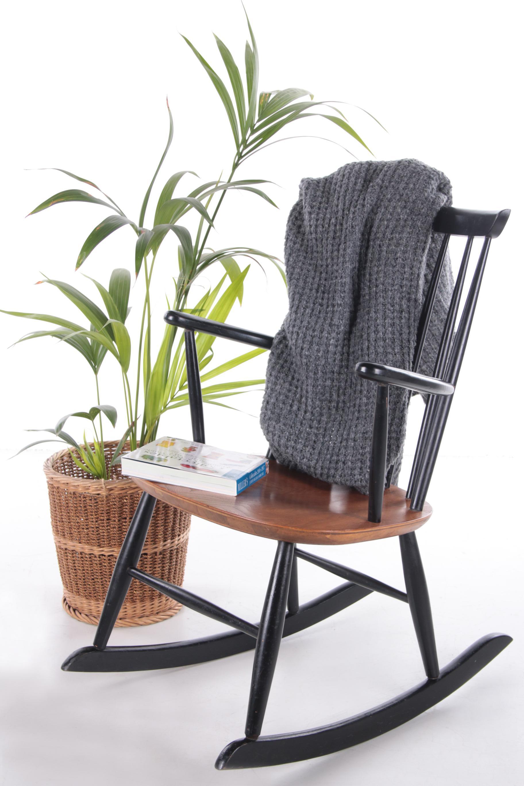 Mid-Century Modern Scandinavian Rocking Chair Design by Roland Rainer by Hagafors Stolfabrik