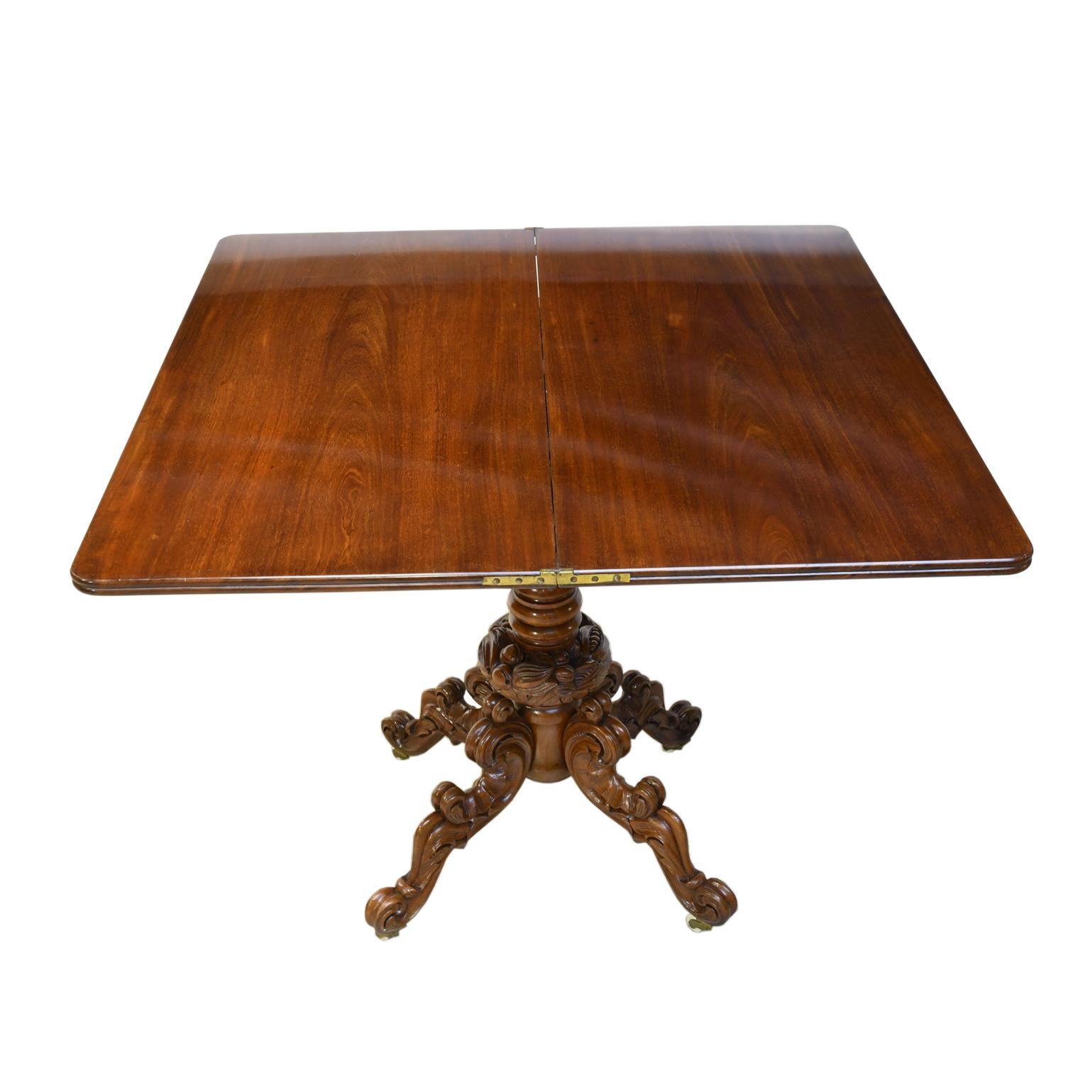 antique game table with folding top