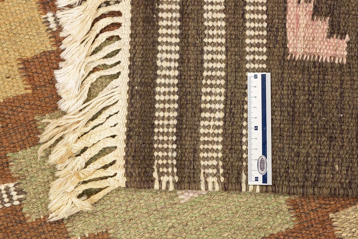 Lana Tappeto Scandinavo Rollakan Colore Marrone Firmato in vendita