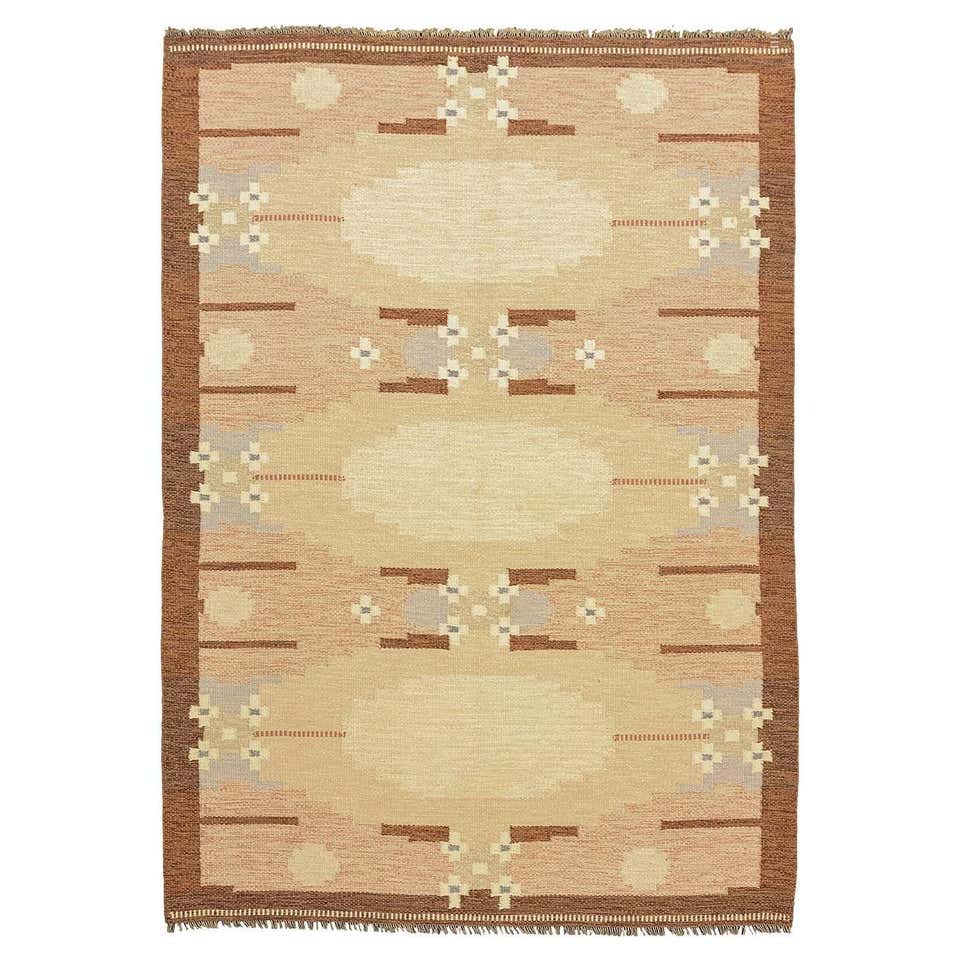 Scandinavian Rug Rollakan Earthy Tones For Sale at 1stDibs