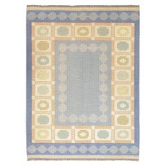 Vintage Scandinavian Rug Rollakan Light Blue