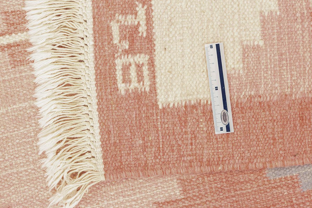 Wool Scandinavian Rug Rollakan Signed BJ For Sale