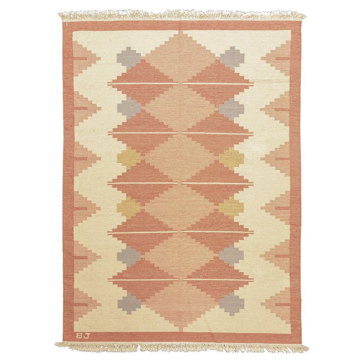 Scandinavian Rug Rollakan Signed BJ