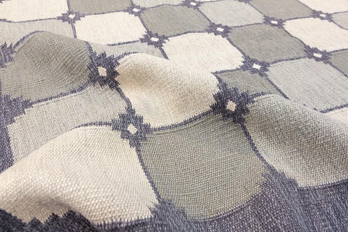 Wool Scandinavian Rug Rollakan Signed NN For Sale