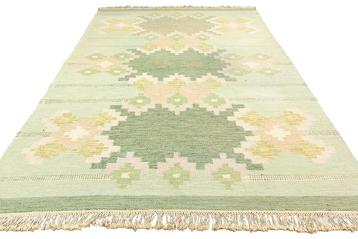 Scandinavian Modern Scandinavian Rollakan Rug Soft Palette For Sale
