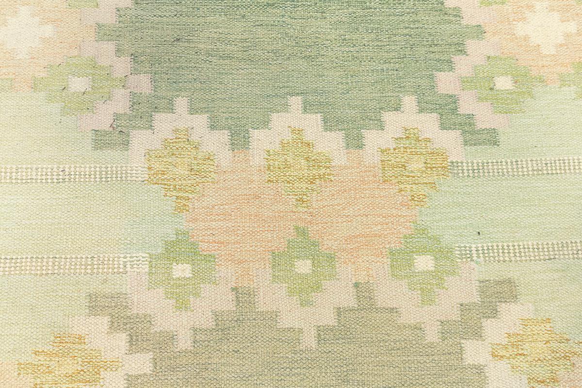 Wool Scandinavian Rollakan Rug Soft Palette For Sale