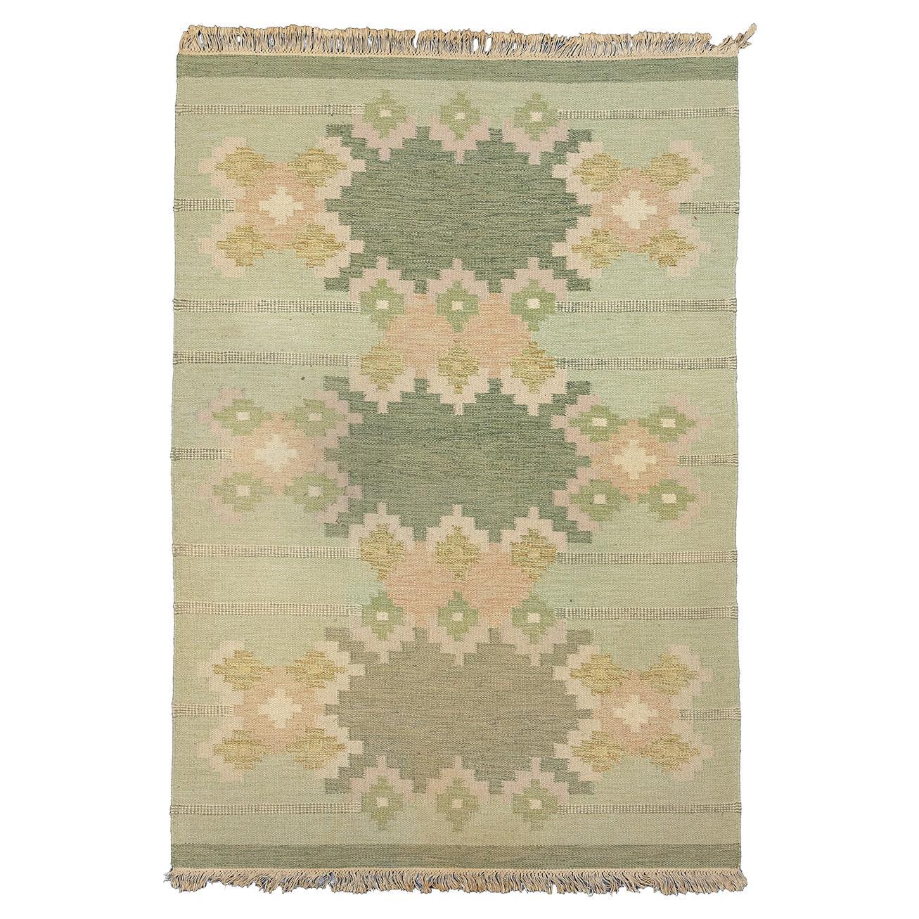 Scandinavian Rollakan Rug Soft Palette For Sale