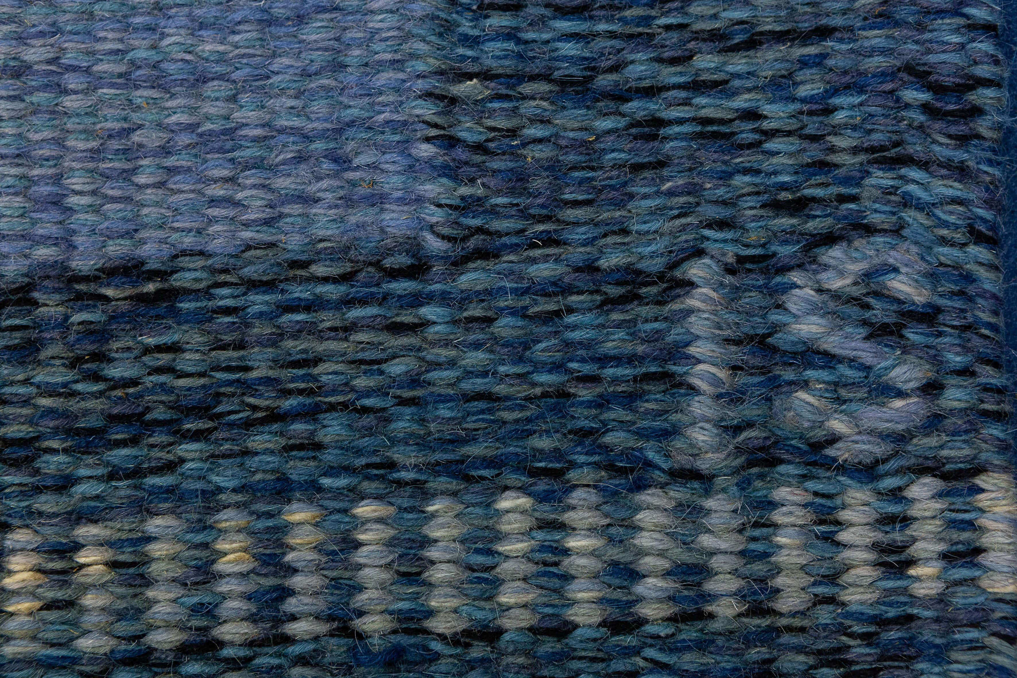 Wool Scandinavian Rollakan Swedish Blue Color For Sale