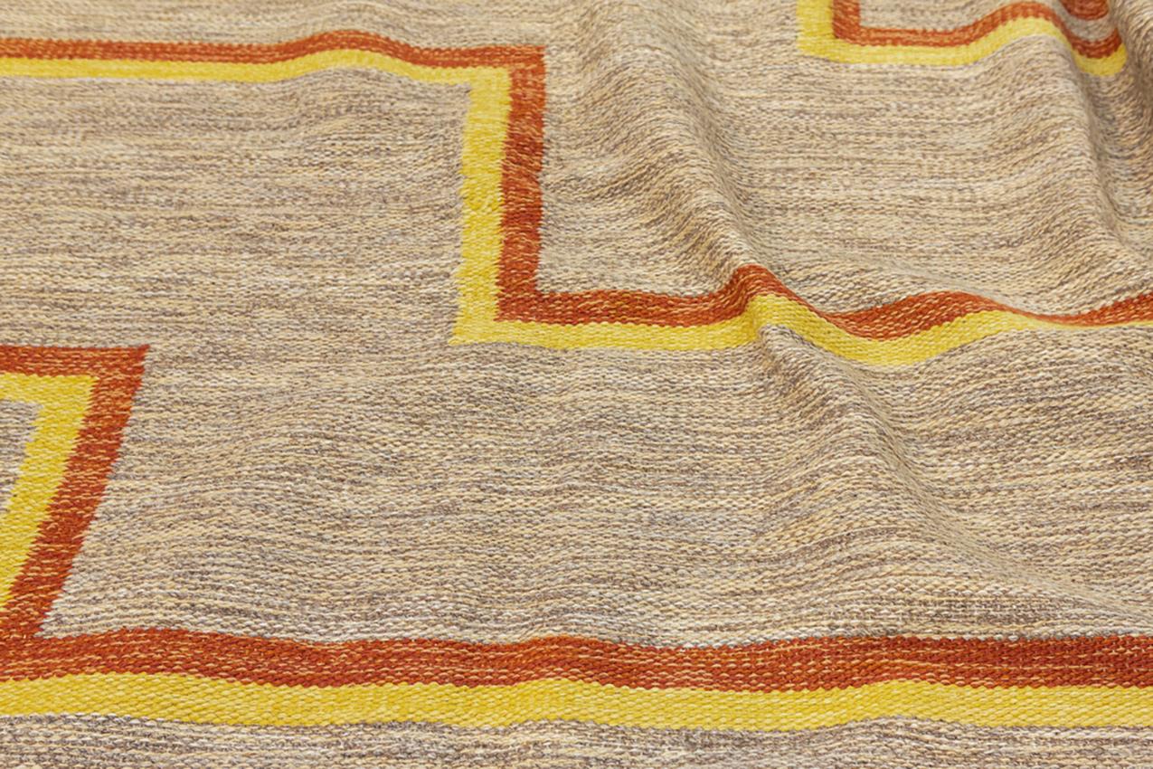 Skandinavischer Rollakan Schwedischer Teppich in Creme/Beige (Wolle) im Angebot