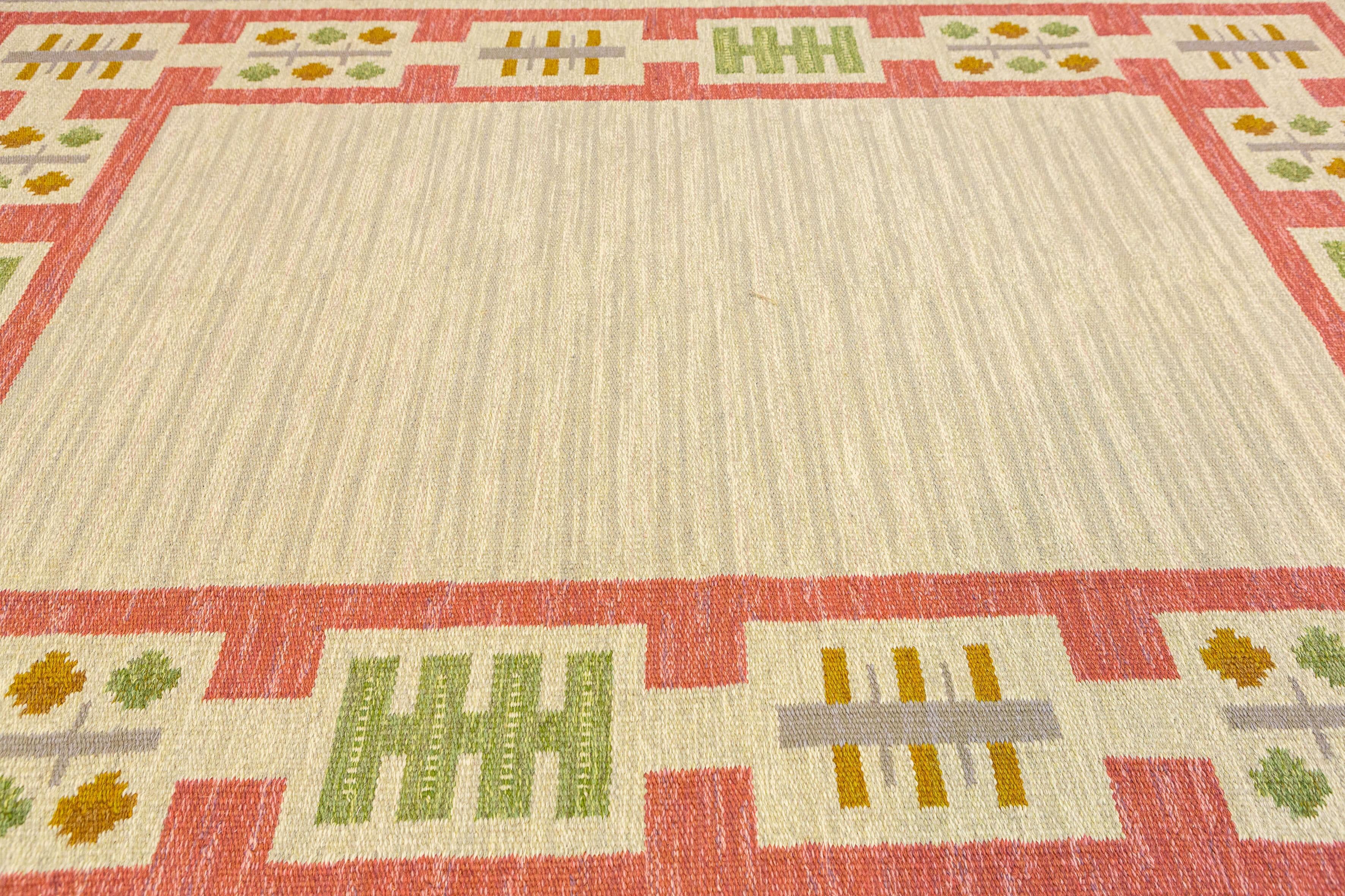 Scandinavian Modern Scandinavian Rollakan Swedish Rug For Sale