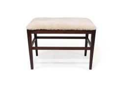Scandinavian Rosewood Bench in Shearling