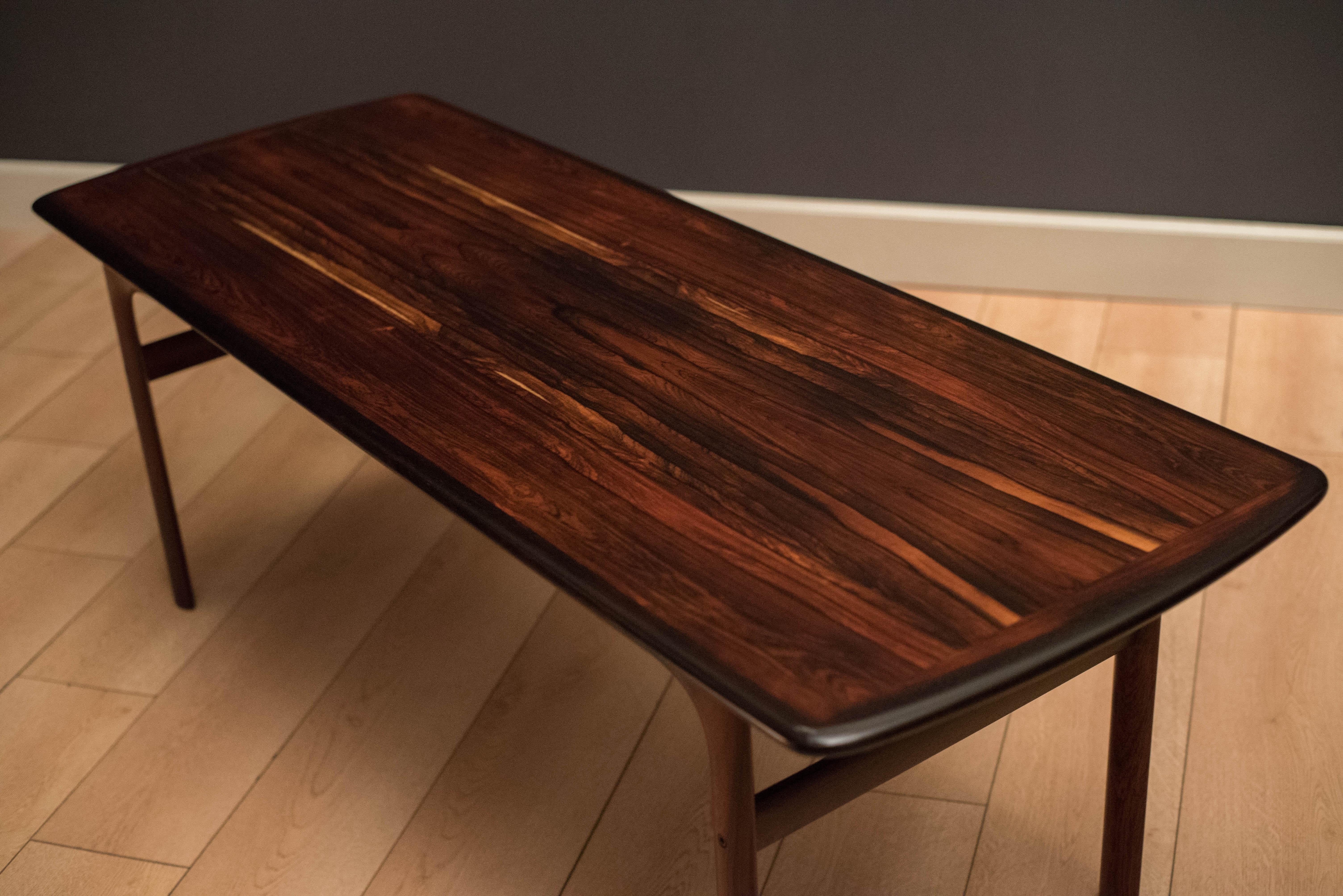 Norwegian Scandinavian Rosewood Coffee Table by Westnofa For Sale