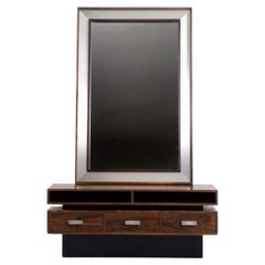 Scandinavian Rosewood Dressing Table with Oblong Mirror, 1970s, Set of 2