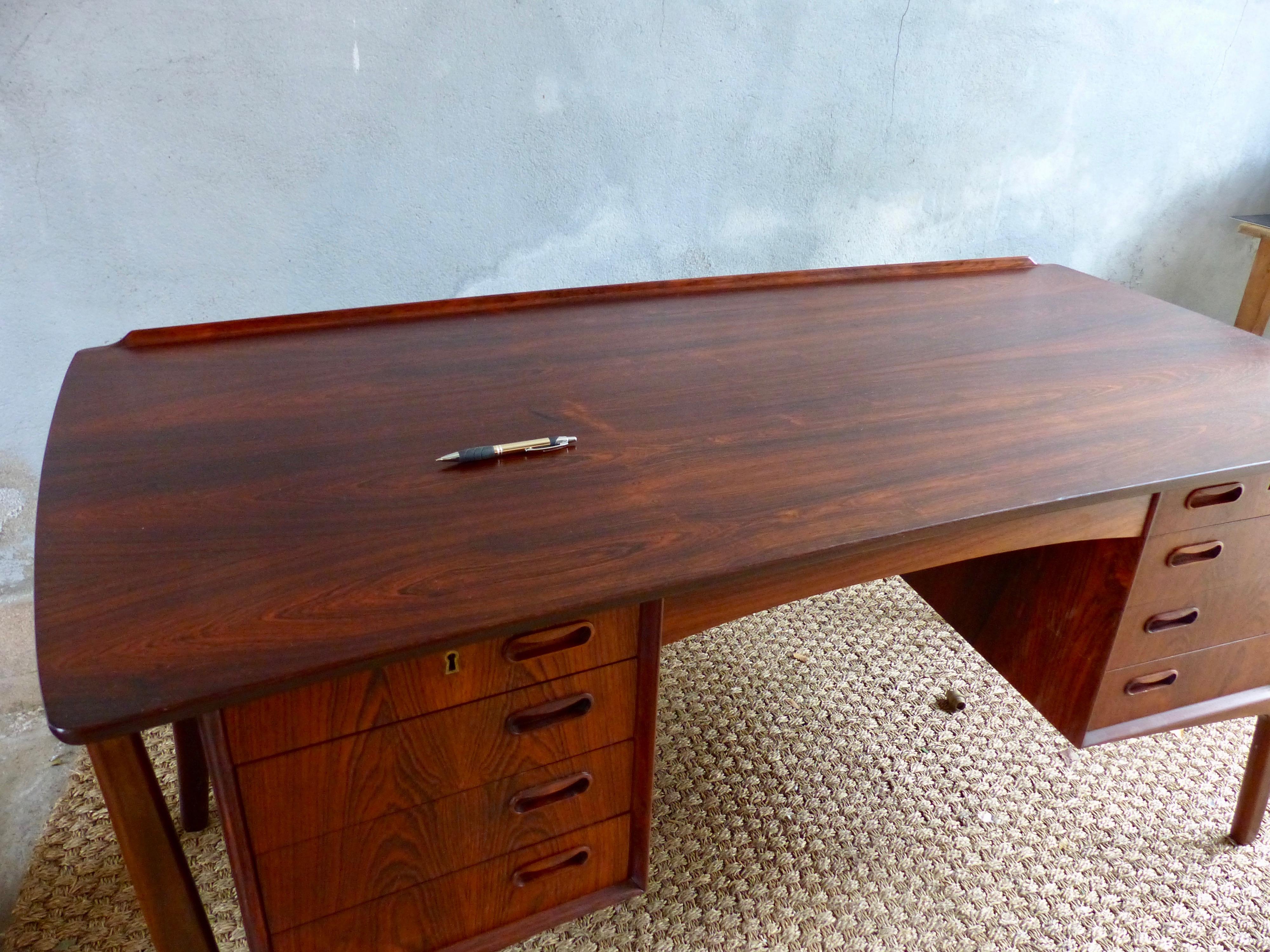 Scandinavian Rosewood Exexutive Desk from Svend Aage Madsen, Denmark For Sale 12