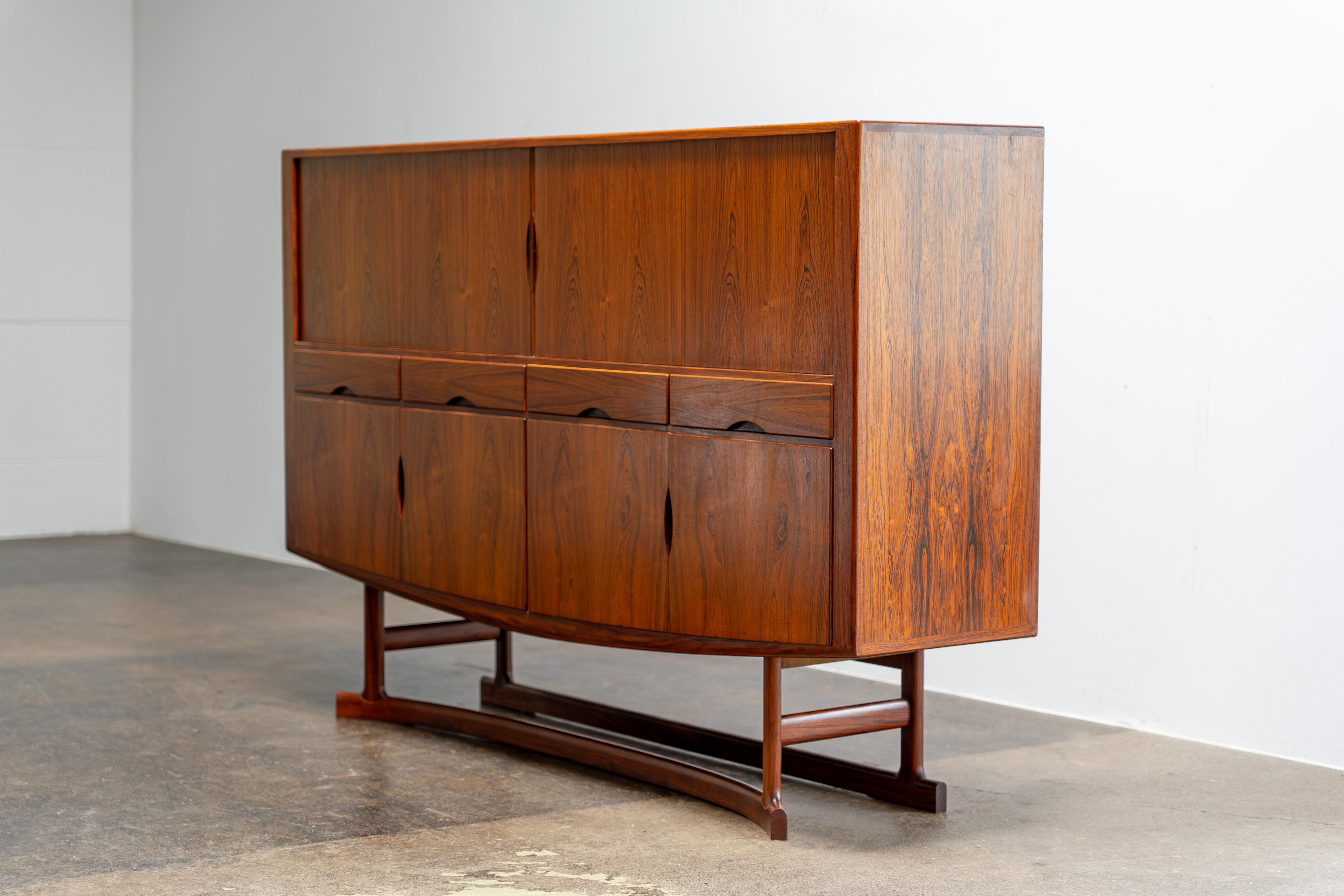 Danese Tavola a doghe in palissandro scandinavo HB20 di Johannes Andersen Danimarca, 1968 in vendita