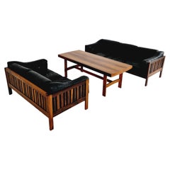 Retro Scandinavian Rosewood lounge sofa set 2, 3&table by Ingvar Stockum "Monte Carlo"