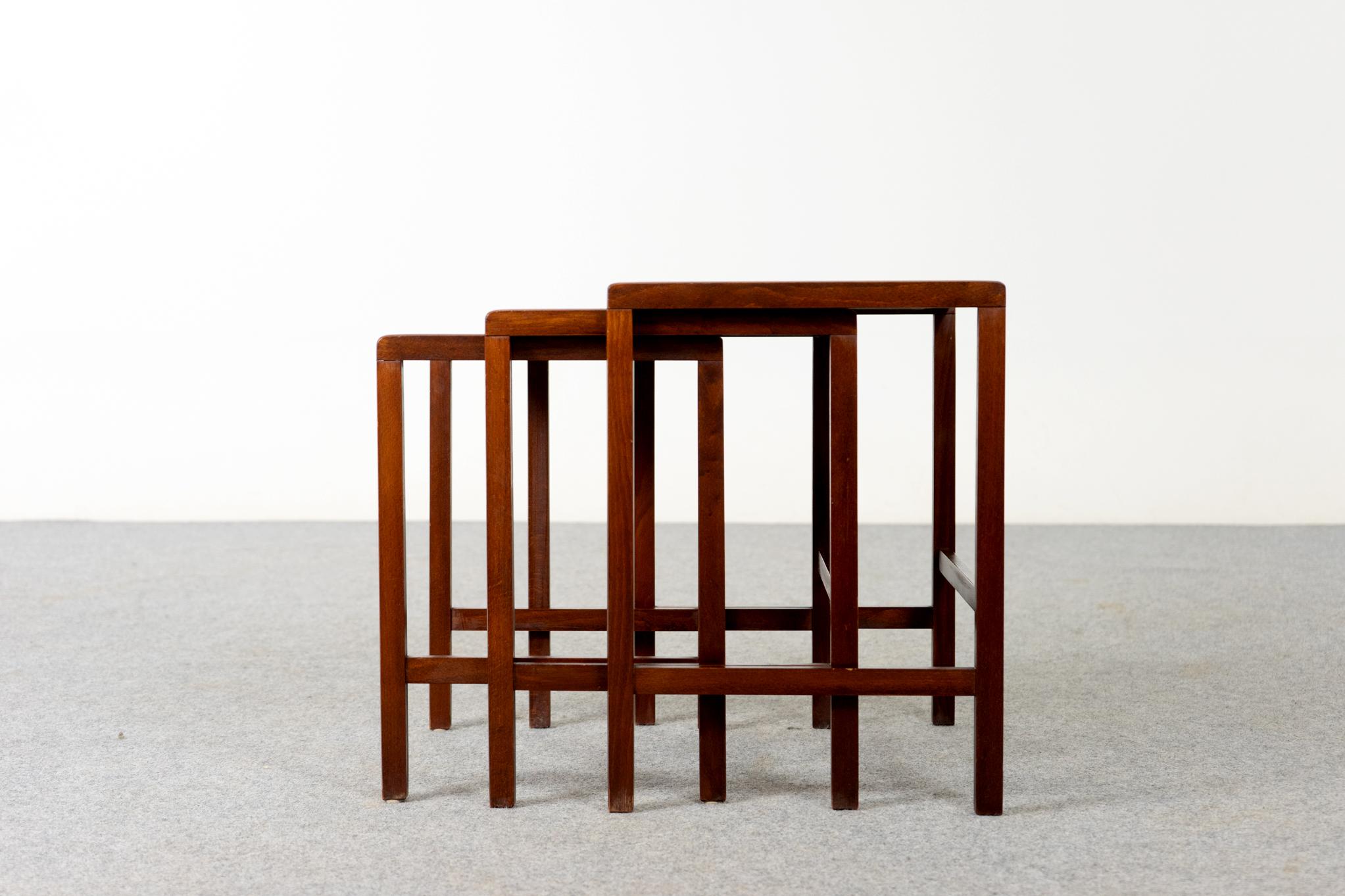 Mid-20th Century Scandinavian Rosewood Nesting Tables For Sale