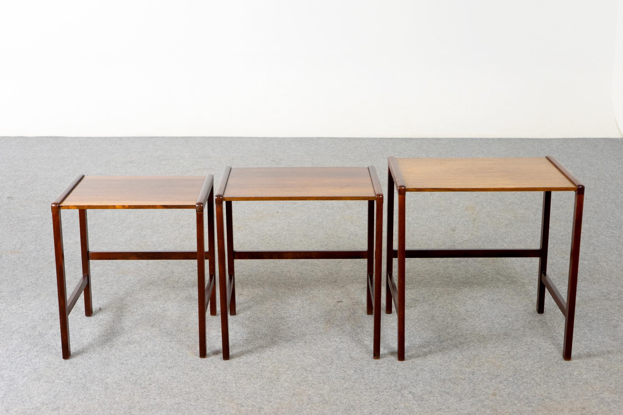 Scandinavian Rosewood Nesting Tables For Sale 1