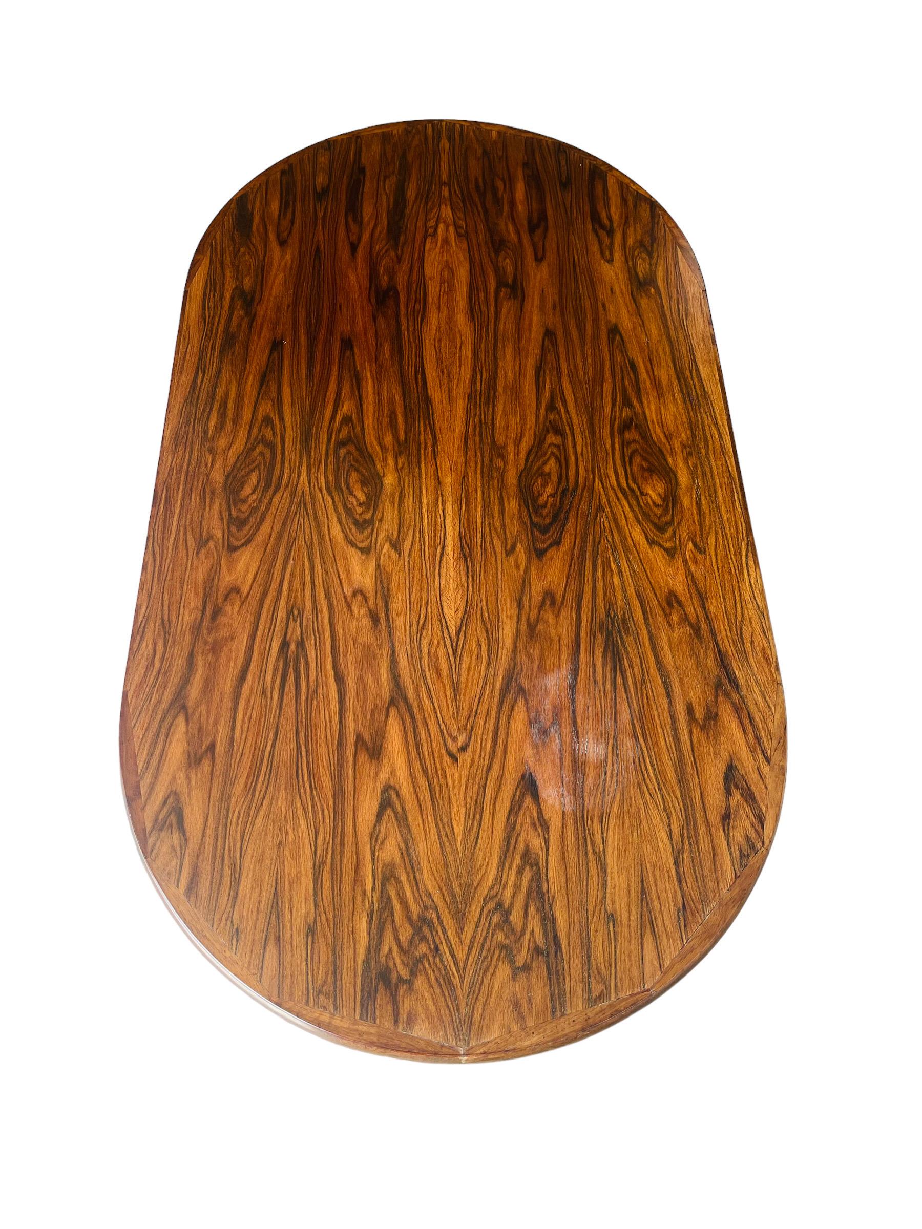 Mid-Century Modern Scandinavian Rosewood Oval Coffee Table