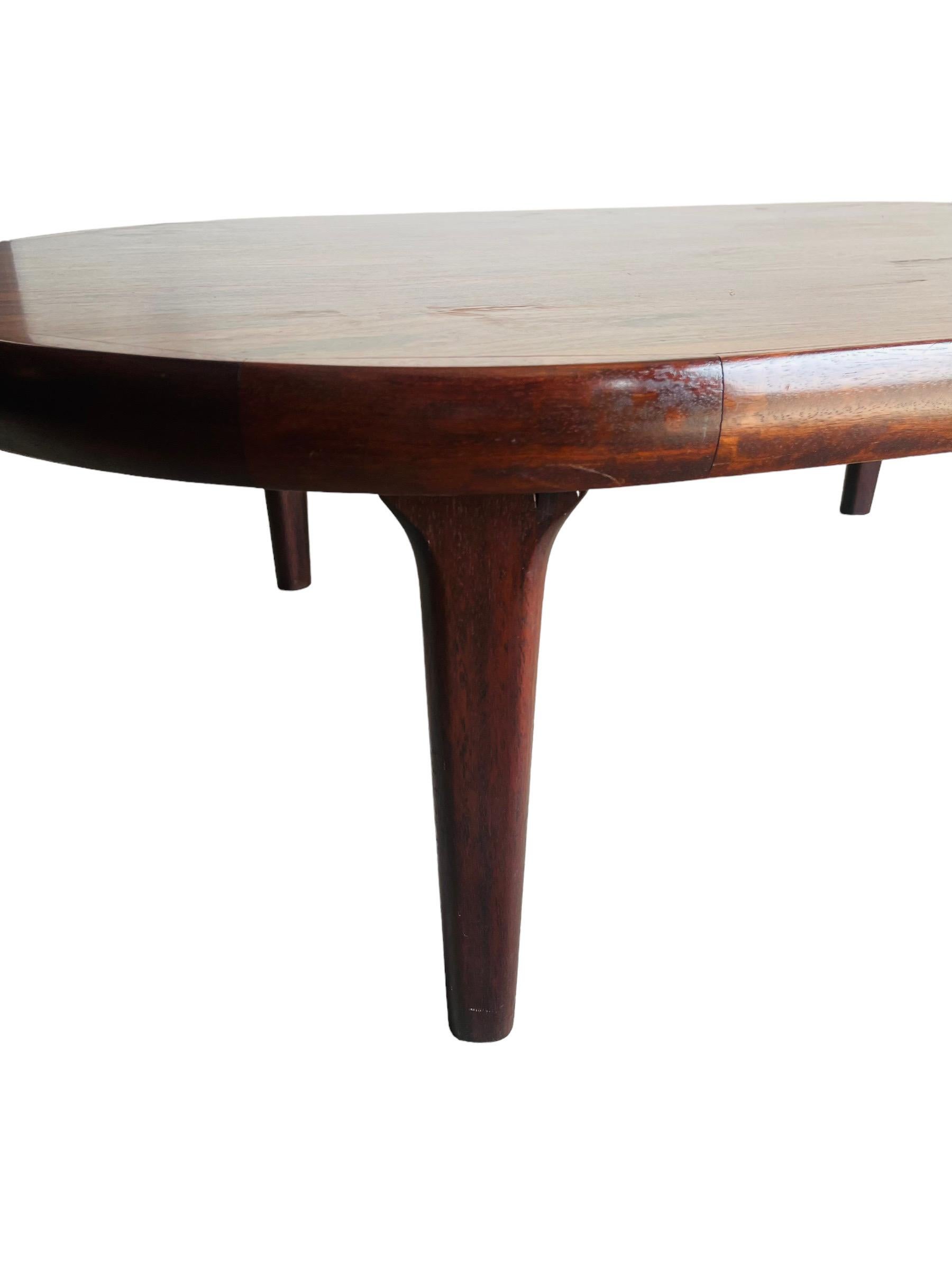 20th Century Scandinavian Rosewood Oval Coffee Table