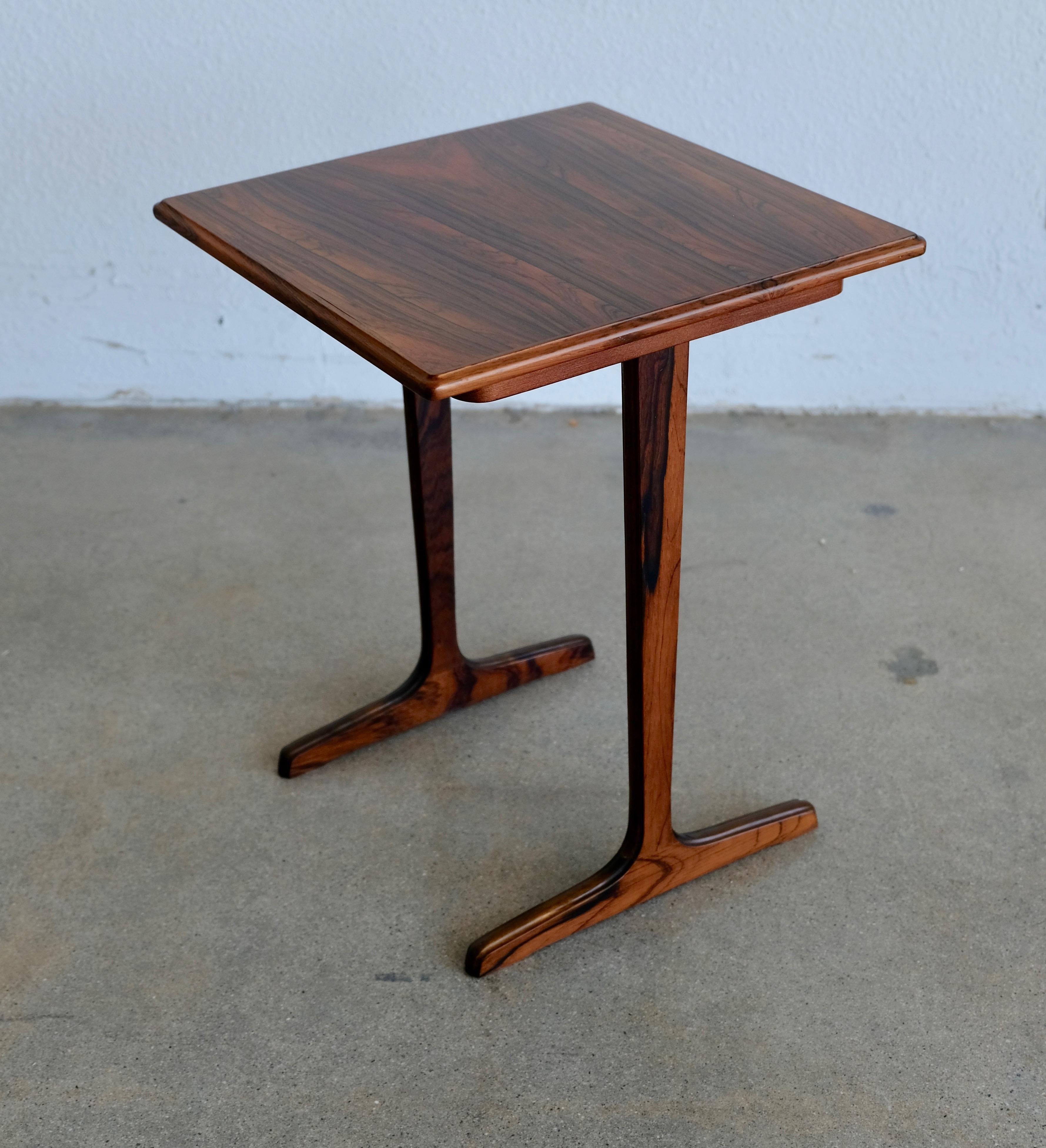 Scandinavian Rosewood Side or End Table For Sale 7