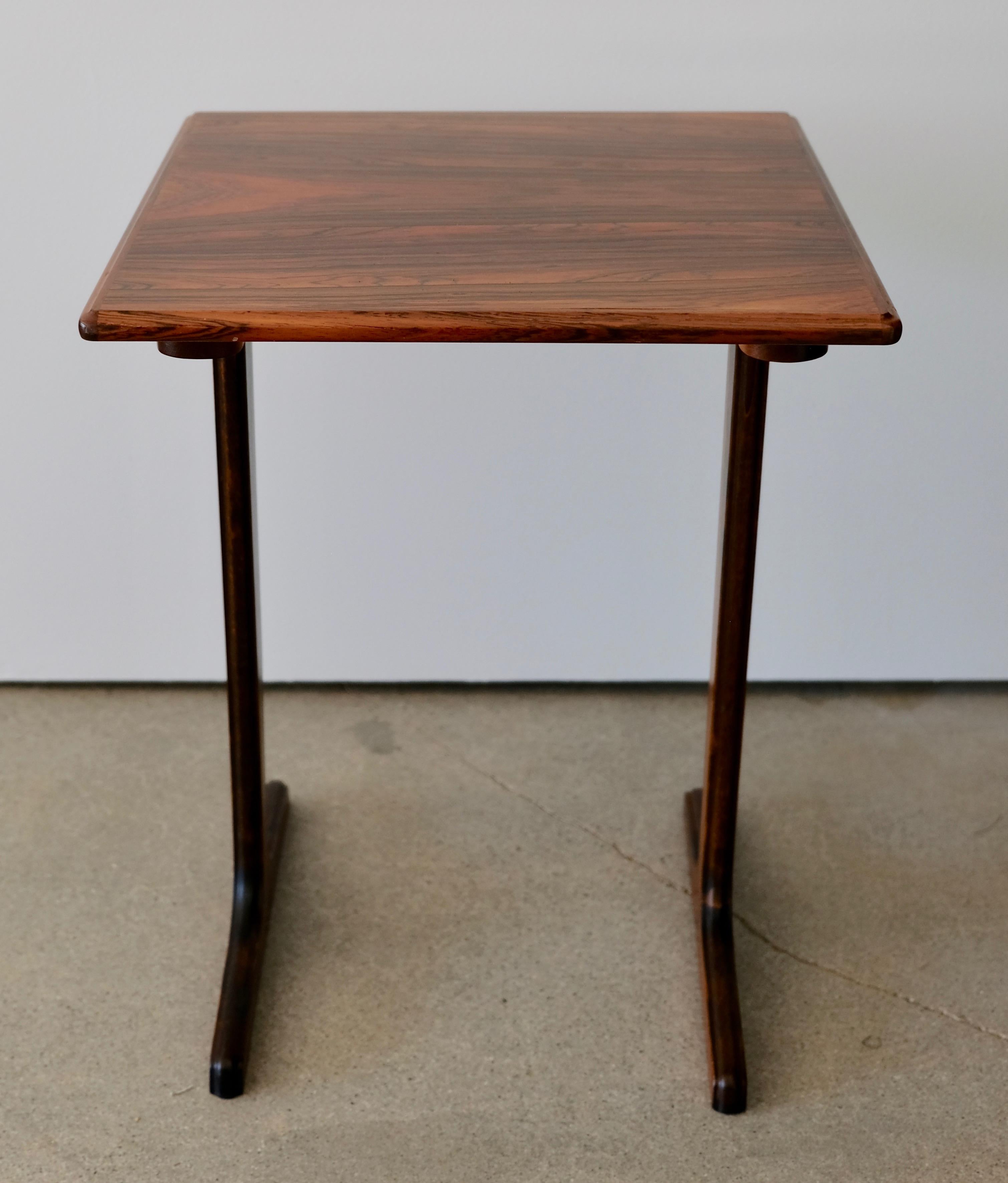 Scandinavian Rosewood Side or End Table In Good Condition For Sale In Palm Springs, CA