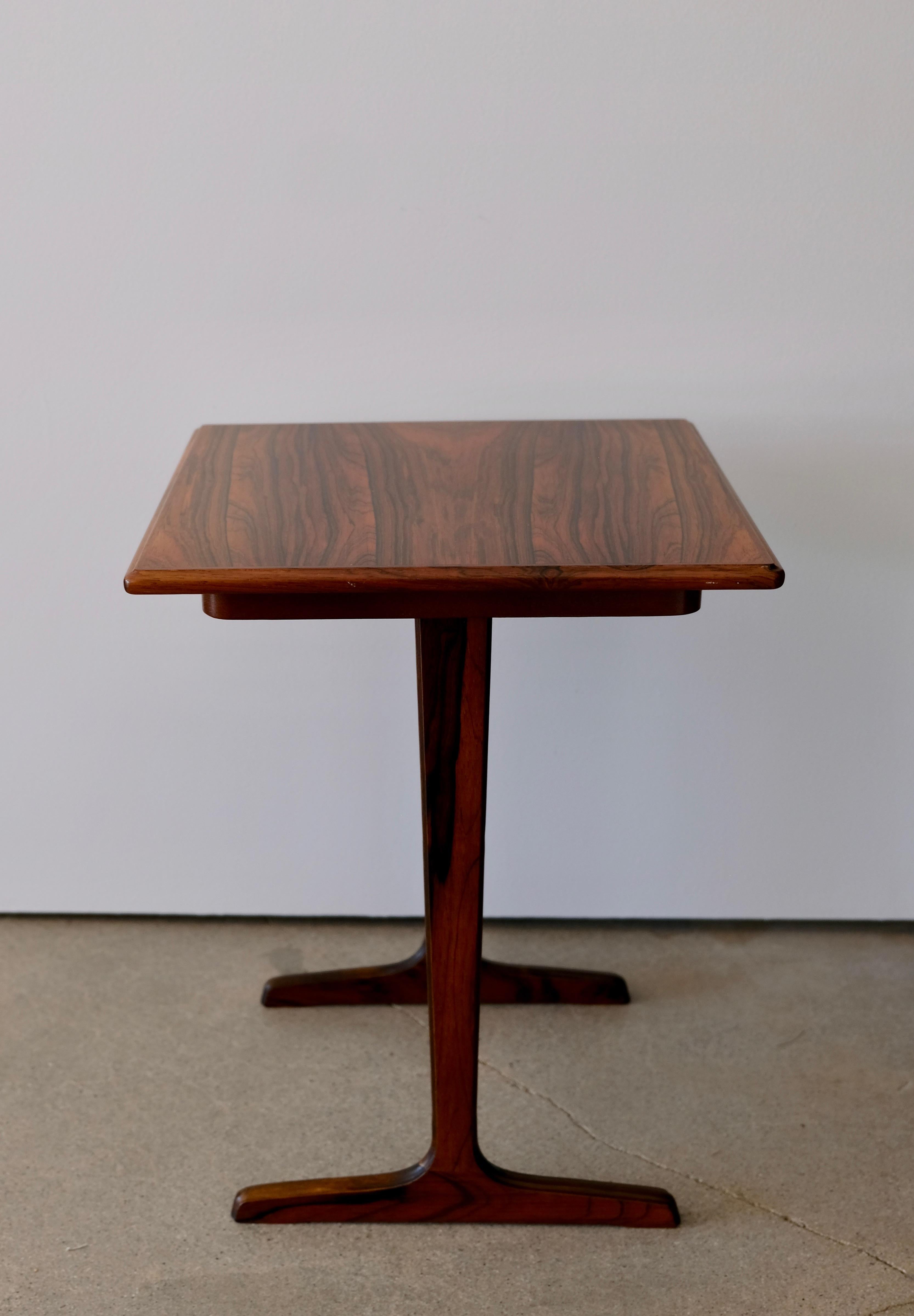 20th Century Scandinavian Rosewood Side or End Table For Sale