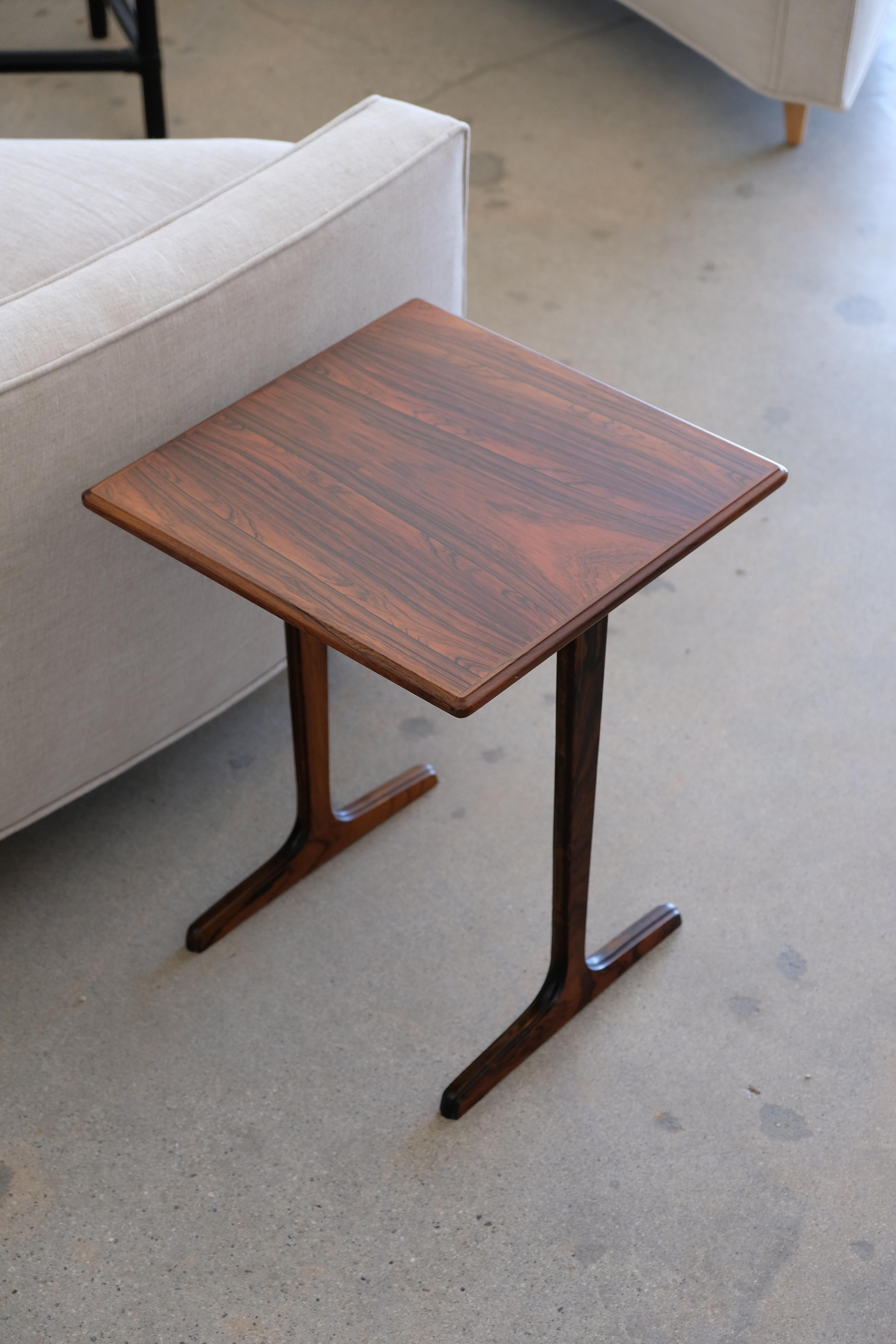 Scandinavian Rosewood Side or End Table For Sale 2