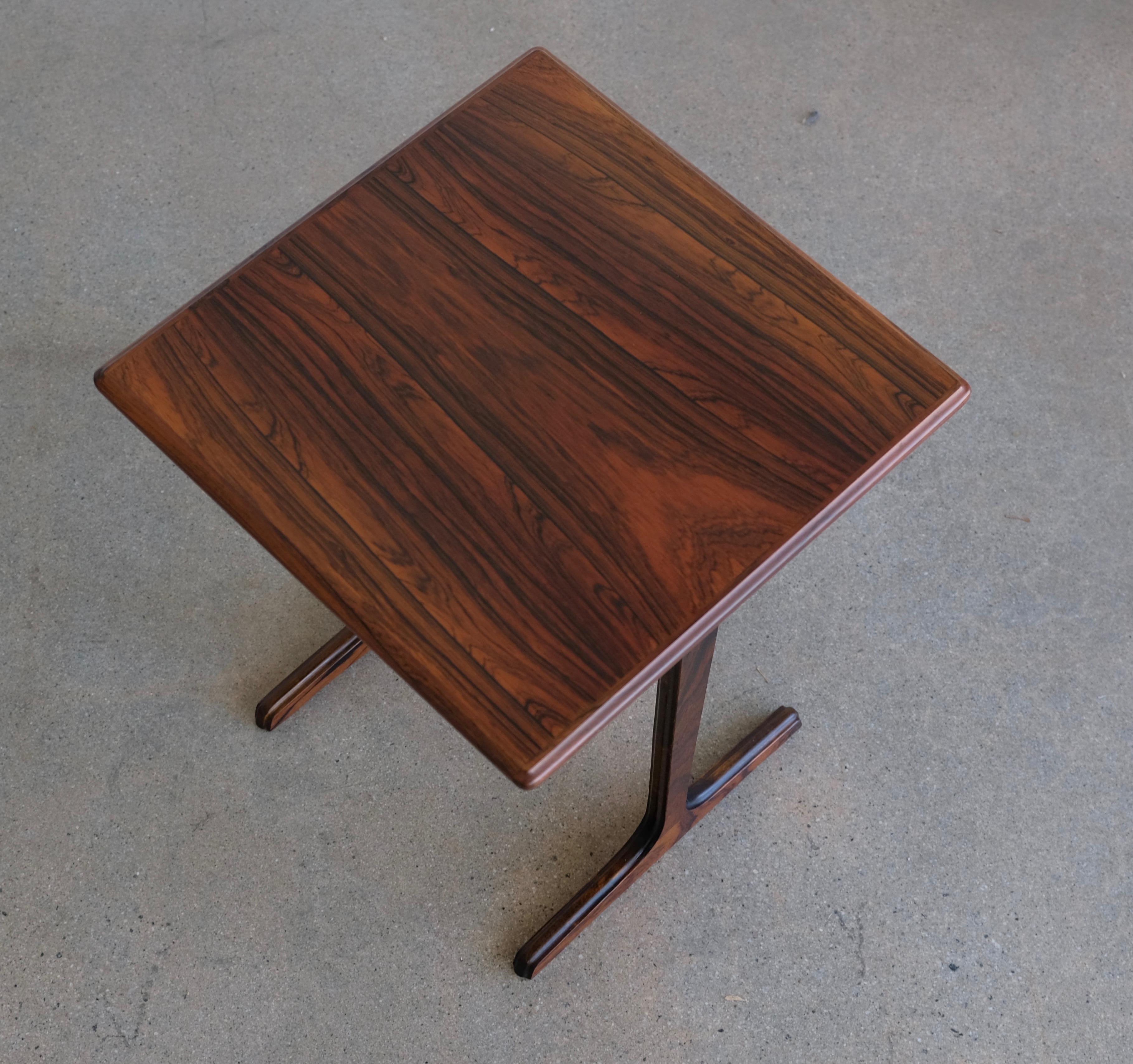Scandinavian Rosewood Side or End Table For Sale 3