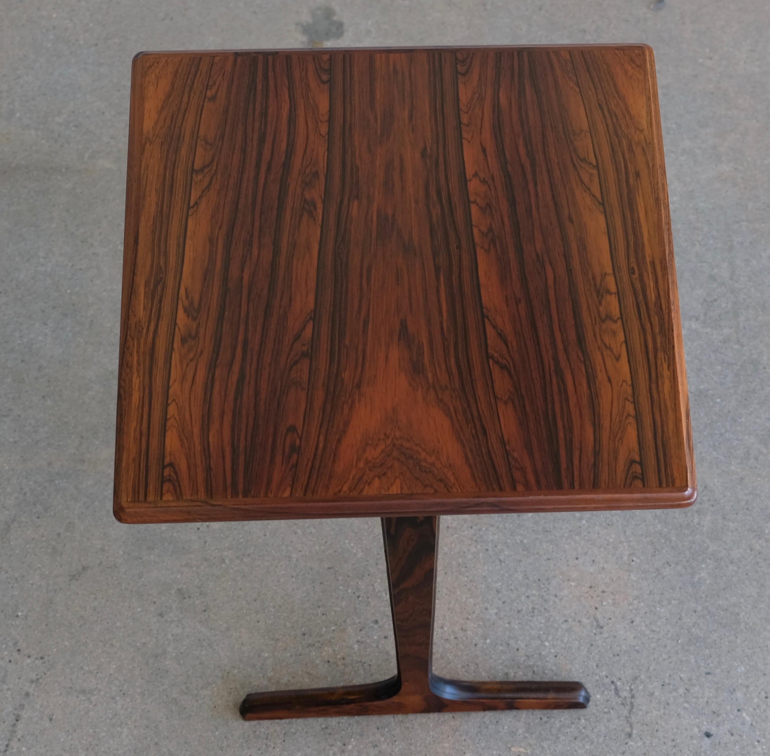 Scandinavian Rosewood Side or End Table For Sale 4