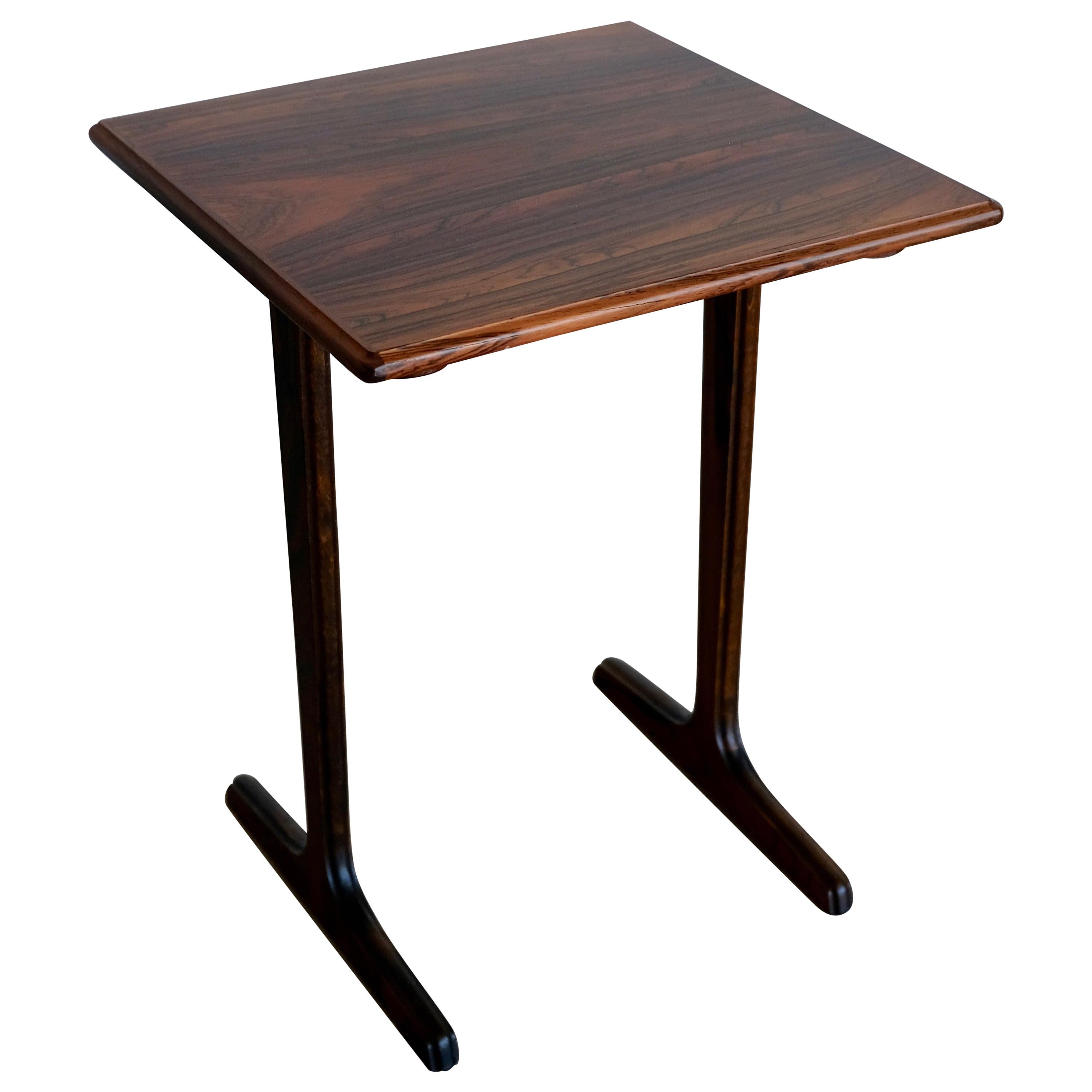 Scandinavian Rosewood Side or End Table For Sale