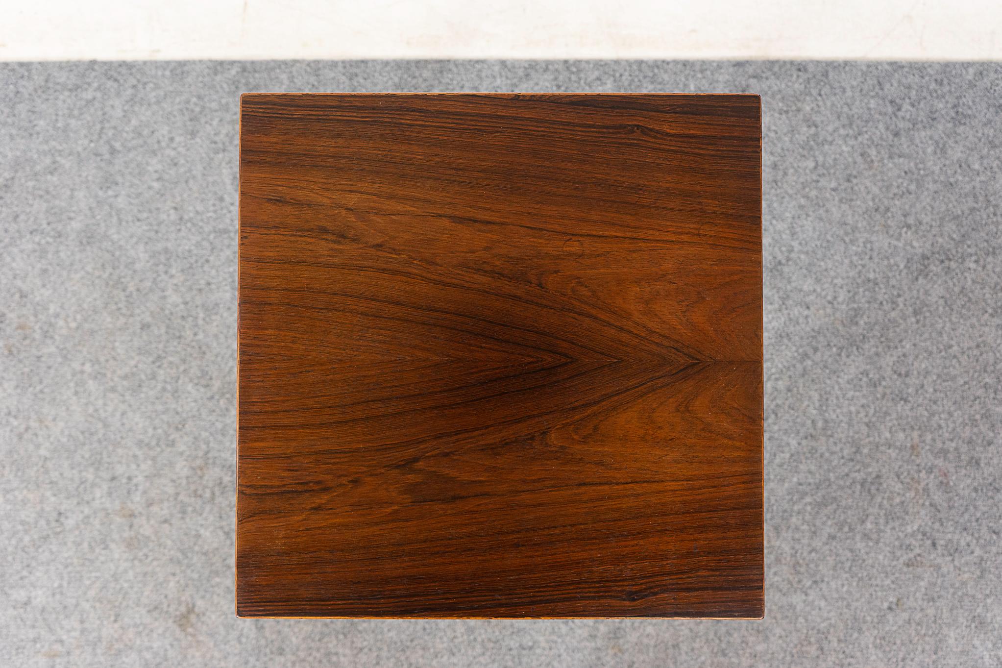 Veneer Scandinavian Rosewood Side Table by Haslev For Sale