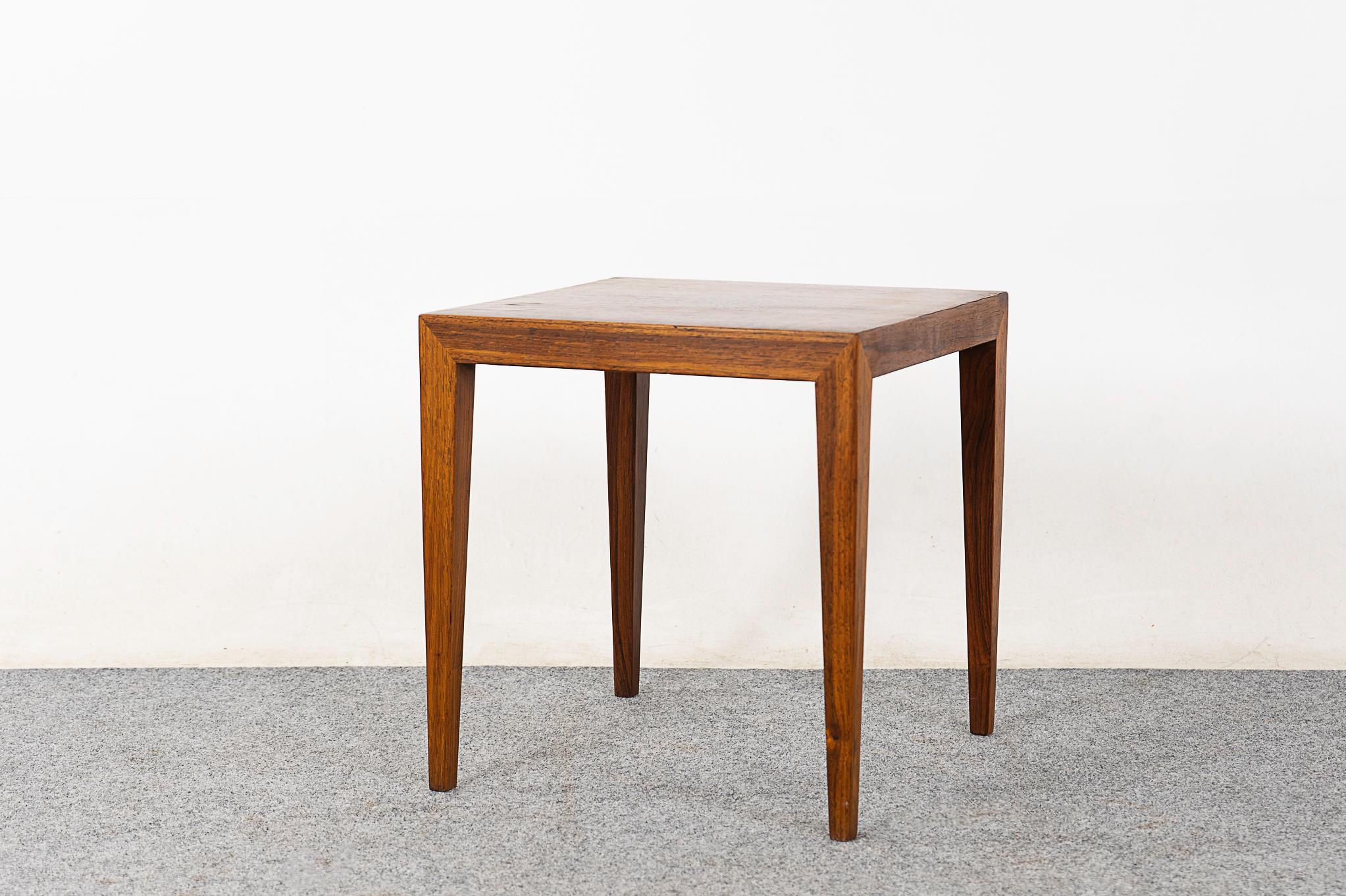 Mid-20th Century Scandinavian Rosewood Side Table by Haslev For Sale