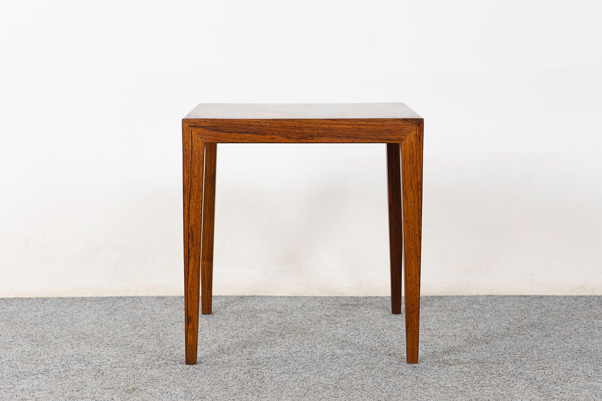 Hardwood Scandinavian Rosewood Side Table by Haslev For Sale