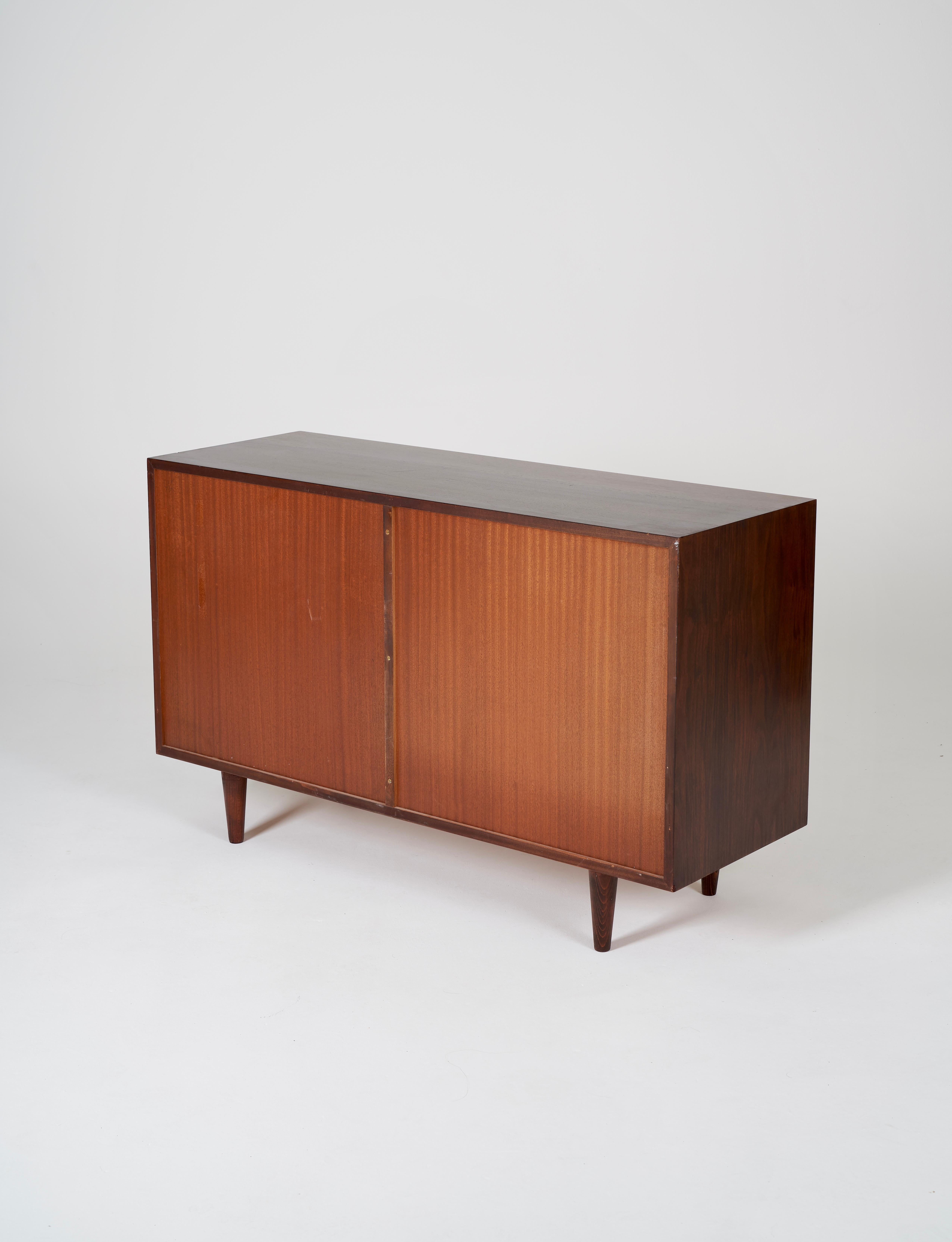 Scandinavian Rosewood Sideboard Omann Jun 1960s In Good Condition In PARIS, FR