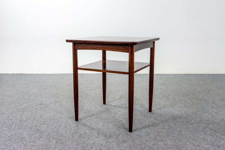 Scandinavian Rosewood Square Side Table For Sale at 1stDibs