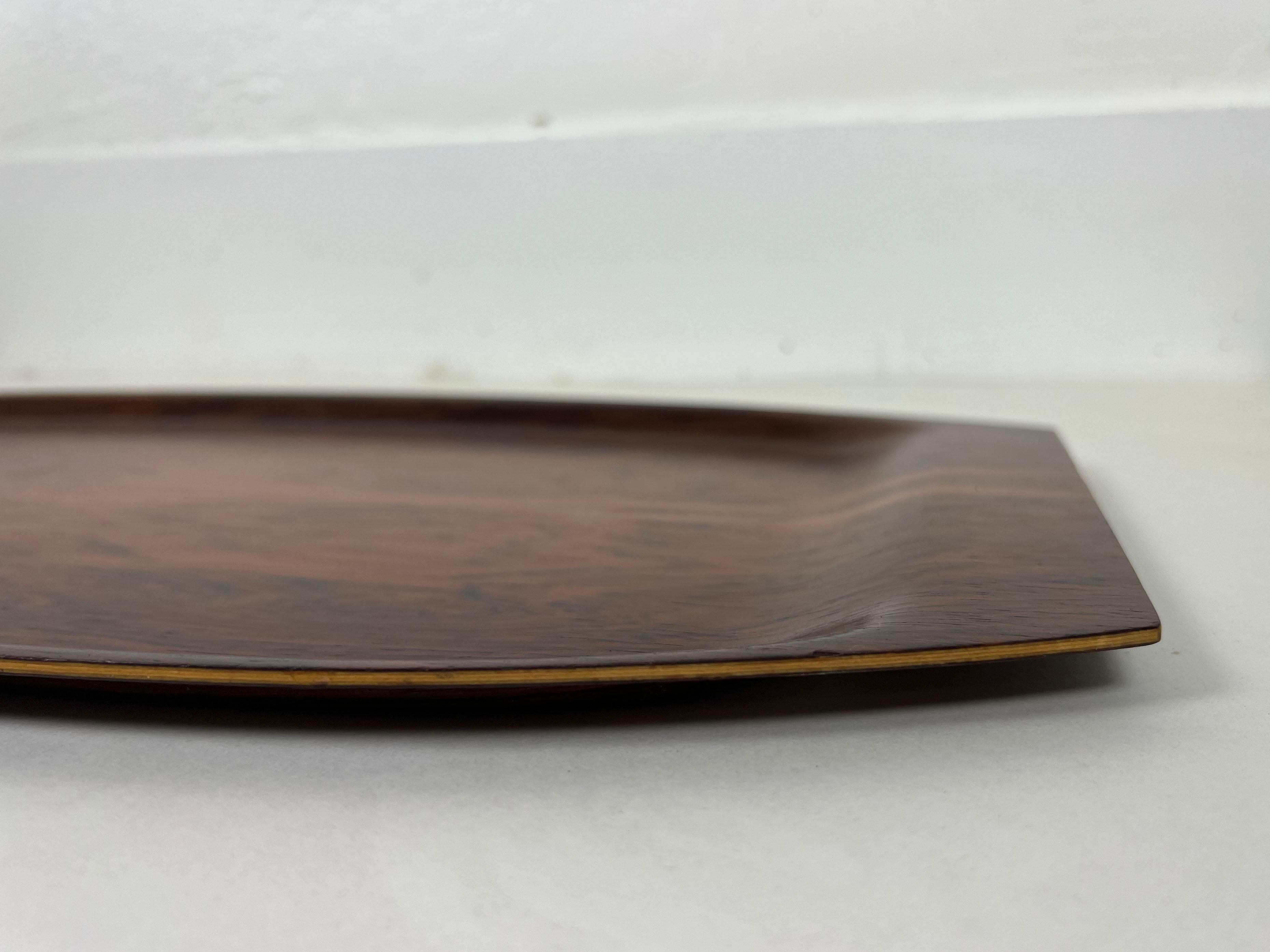 Scandinavian Rosewood Tray by Åry Fanérprodukter Nybro In Excellent Condition In Fort Lauderdale, FL