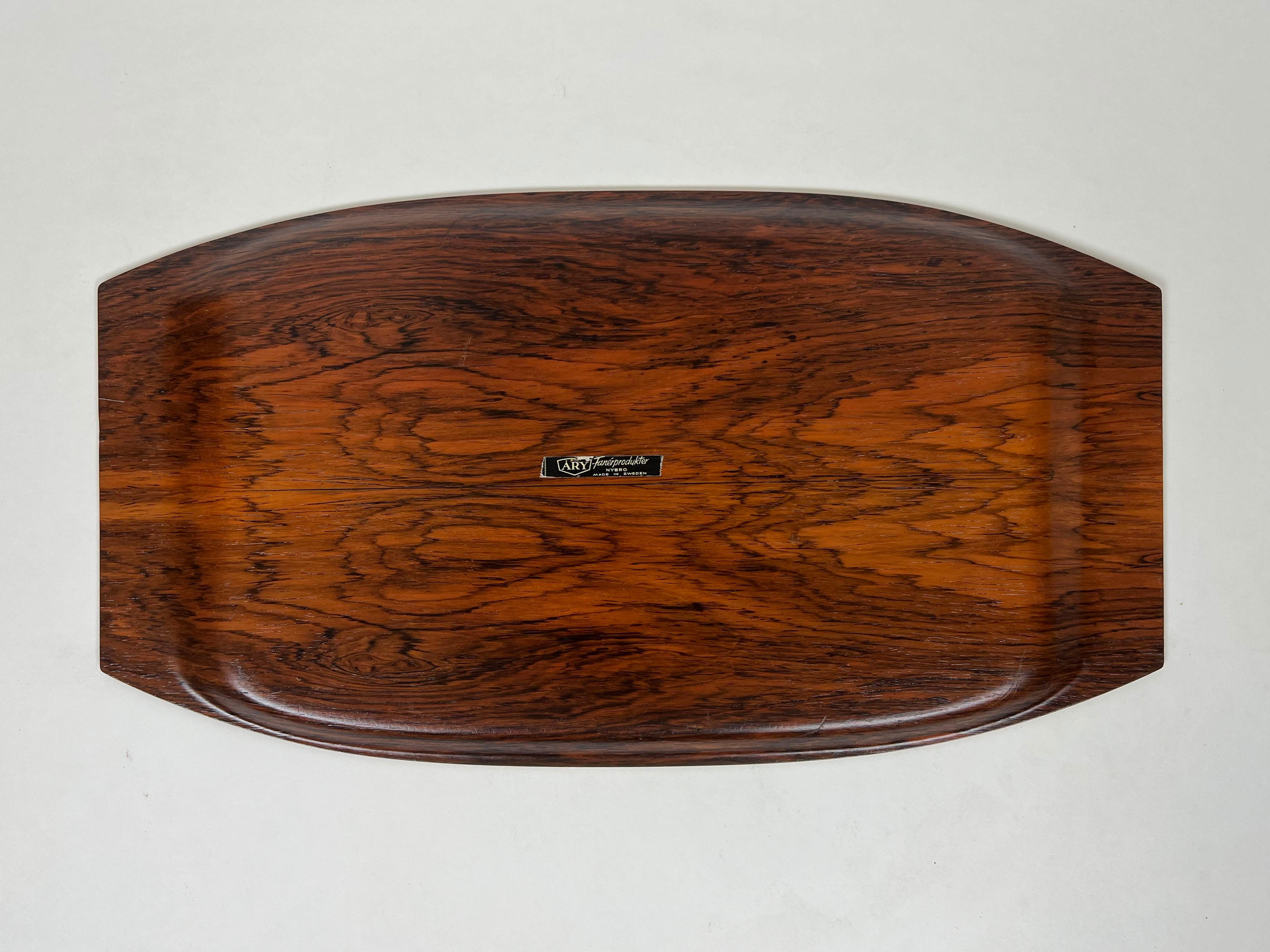 20th Century Scandinavian Rosewood Tray by Åry Fanérprodukter Nybro For Sale