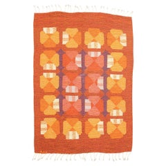 Vintage Scandinavian Rug Colorful Design